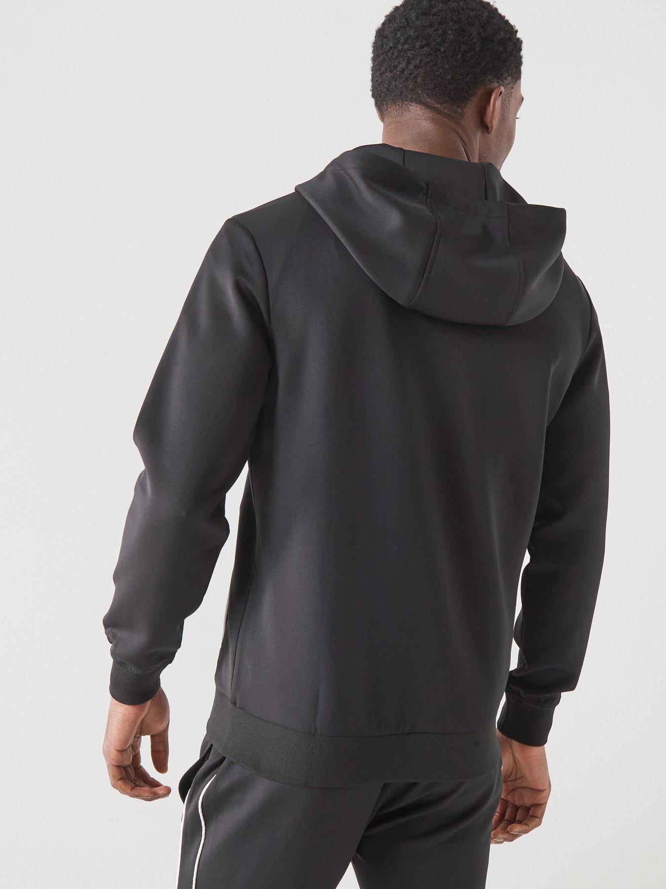 Image 2 of 5 of Gym King Mens Core Piped Full Zip Hoodie - Black