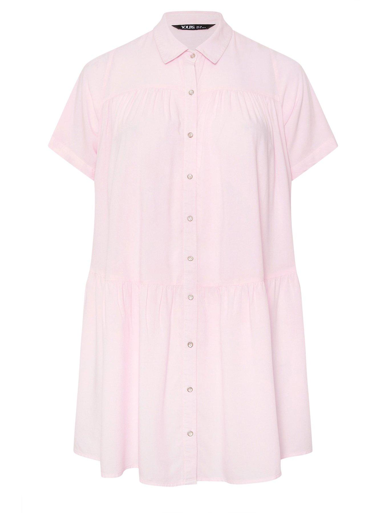 Image 5 of 5 of Yours Curve Tiered Smock Chambray Shirt