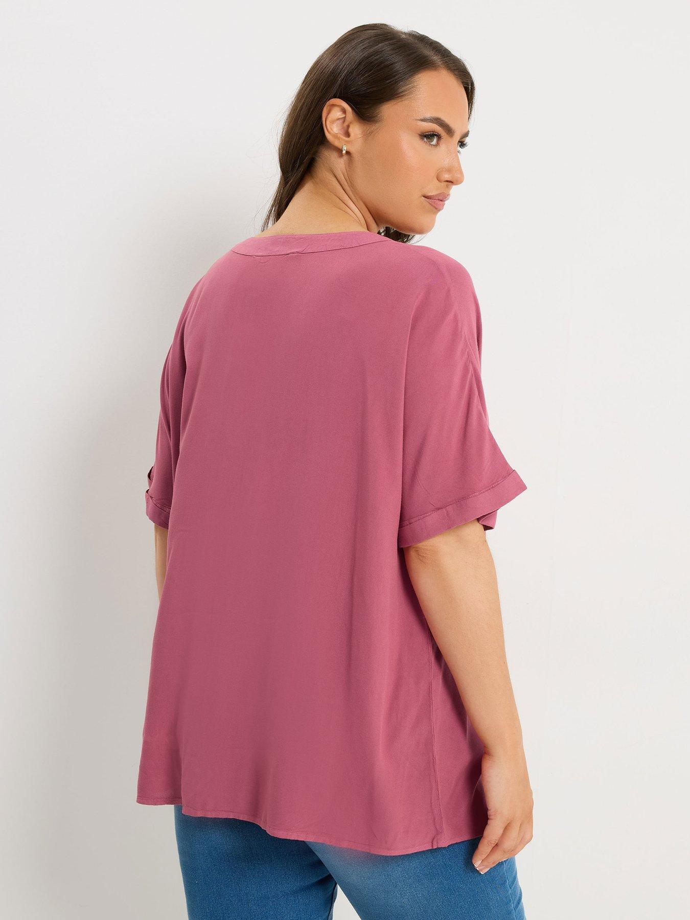 yours-curve-button-through-chambray-blouse-bluestillFront
