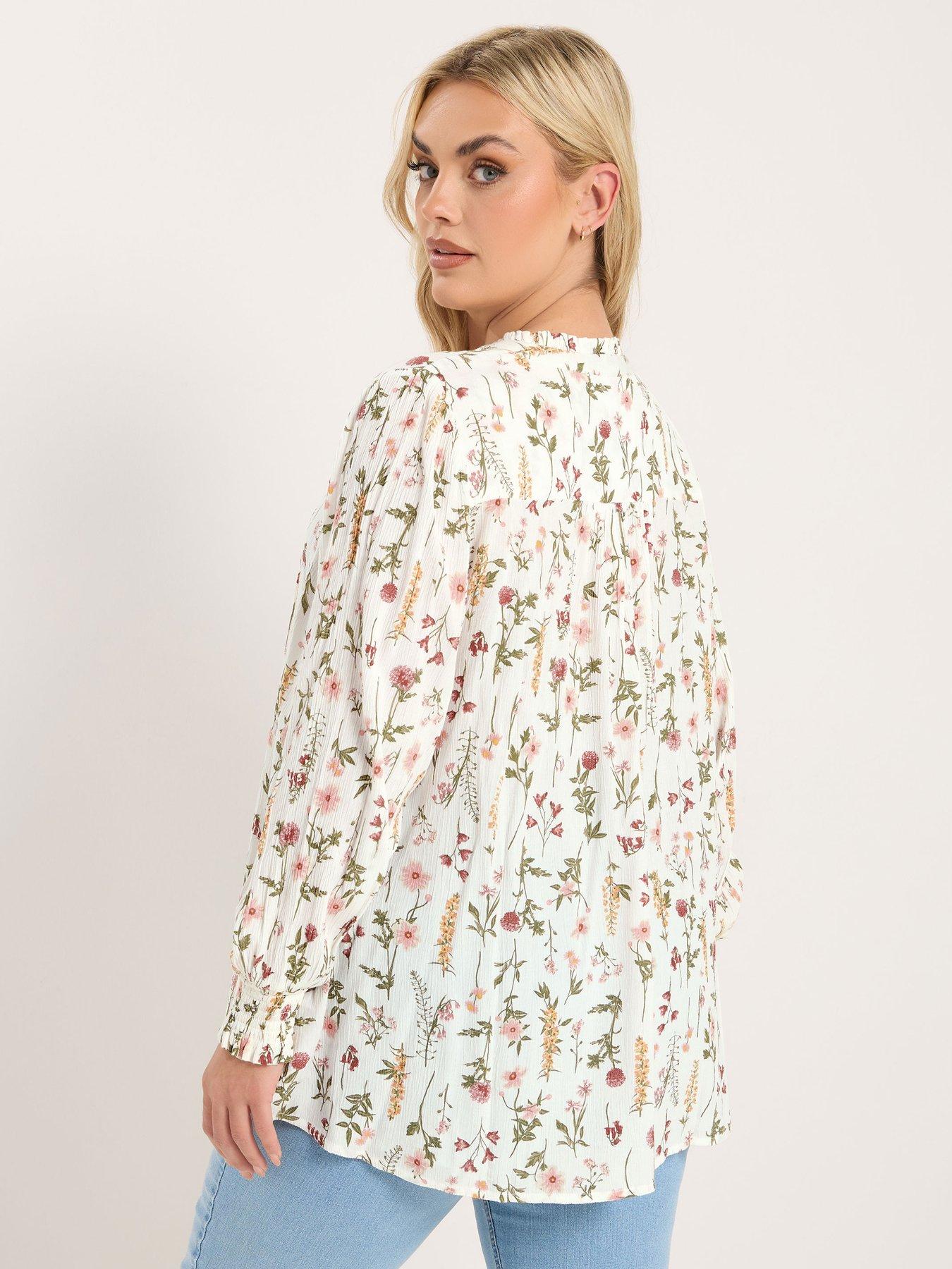 Image 2 of 6 of Yours Curve Embellished Gypsy Blouse - White