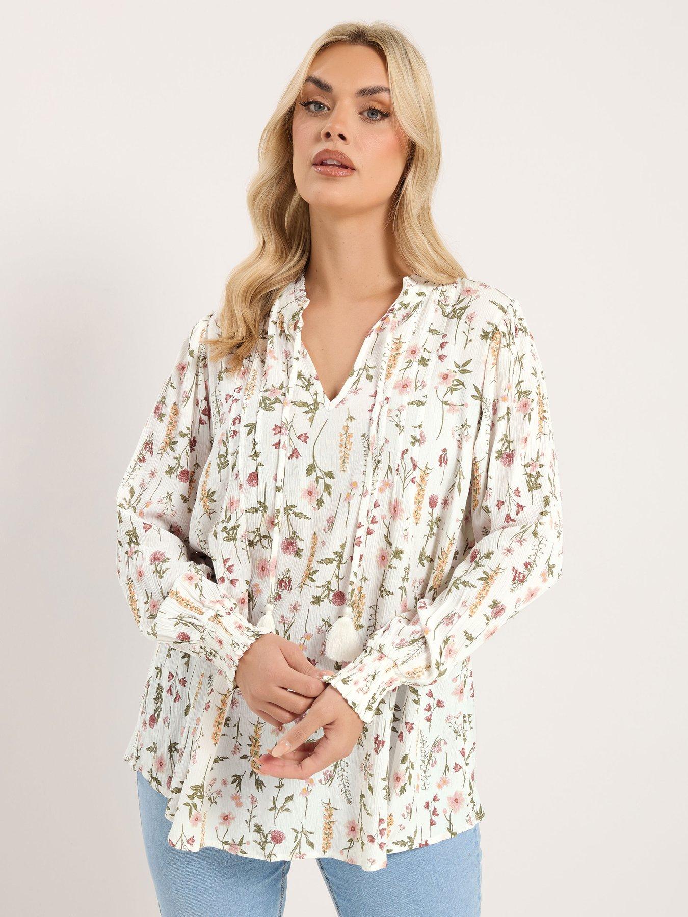 Image 4 of 6 of Yours Curve Embellished Gypsy Blouse - White