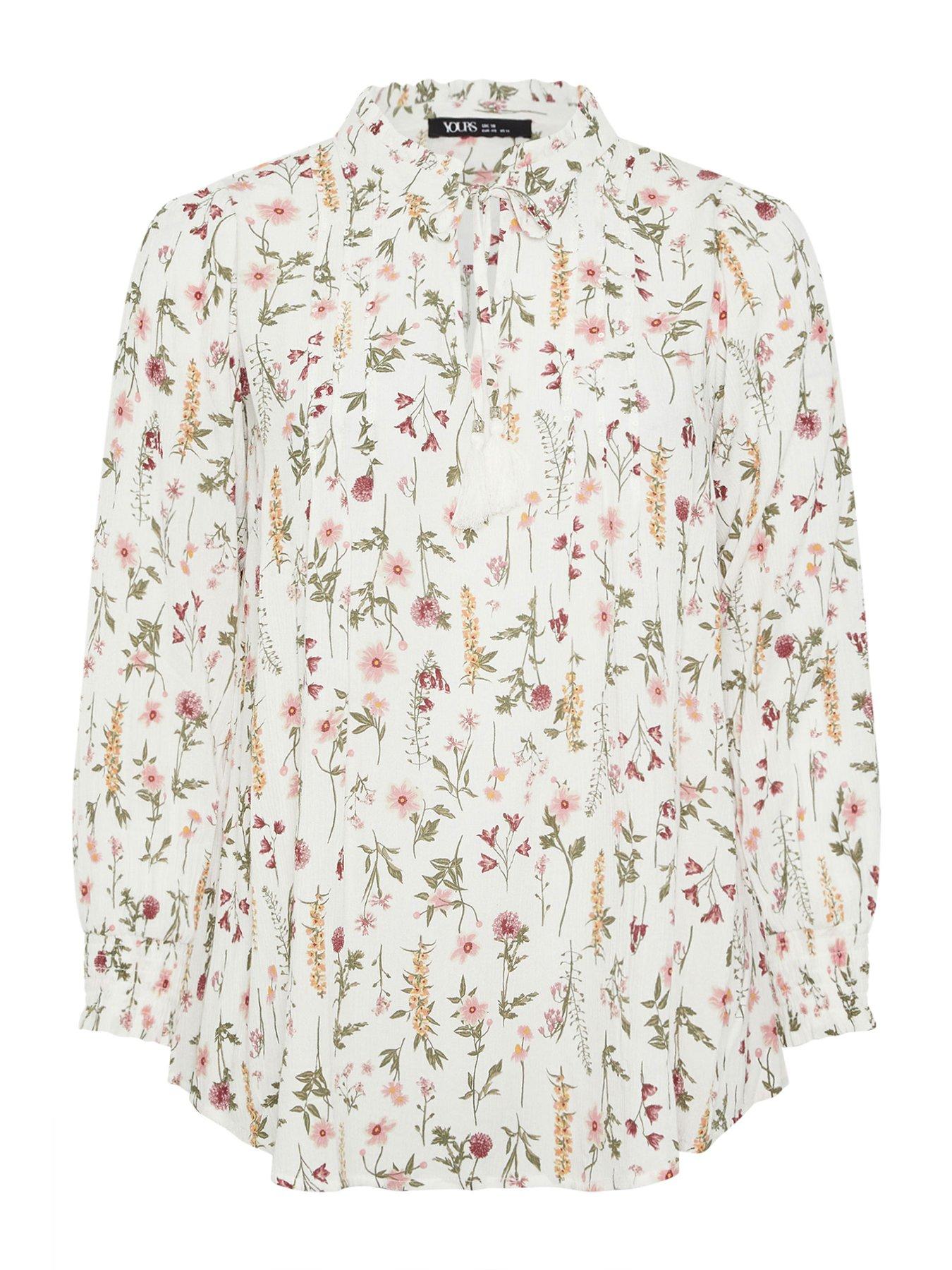 Image 6 of 6 of Yours Curve Embellished Gypsy Blouse - White