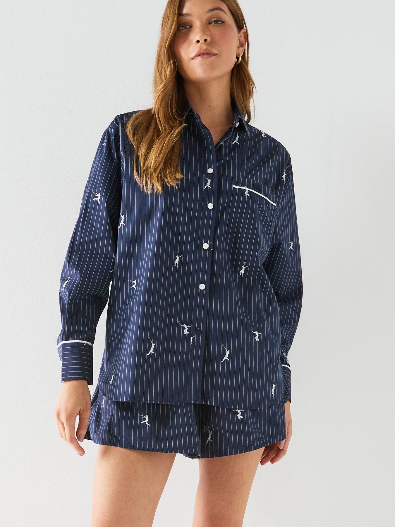 Image 1 of 6 of Lacoste Tennis Embroidered Shirt - Navy