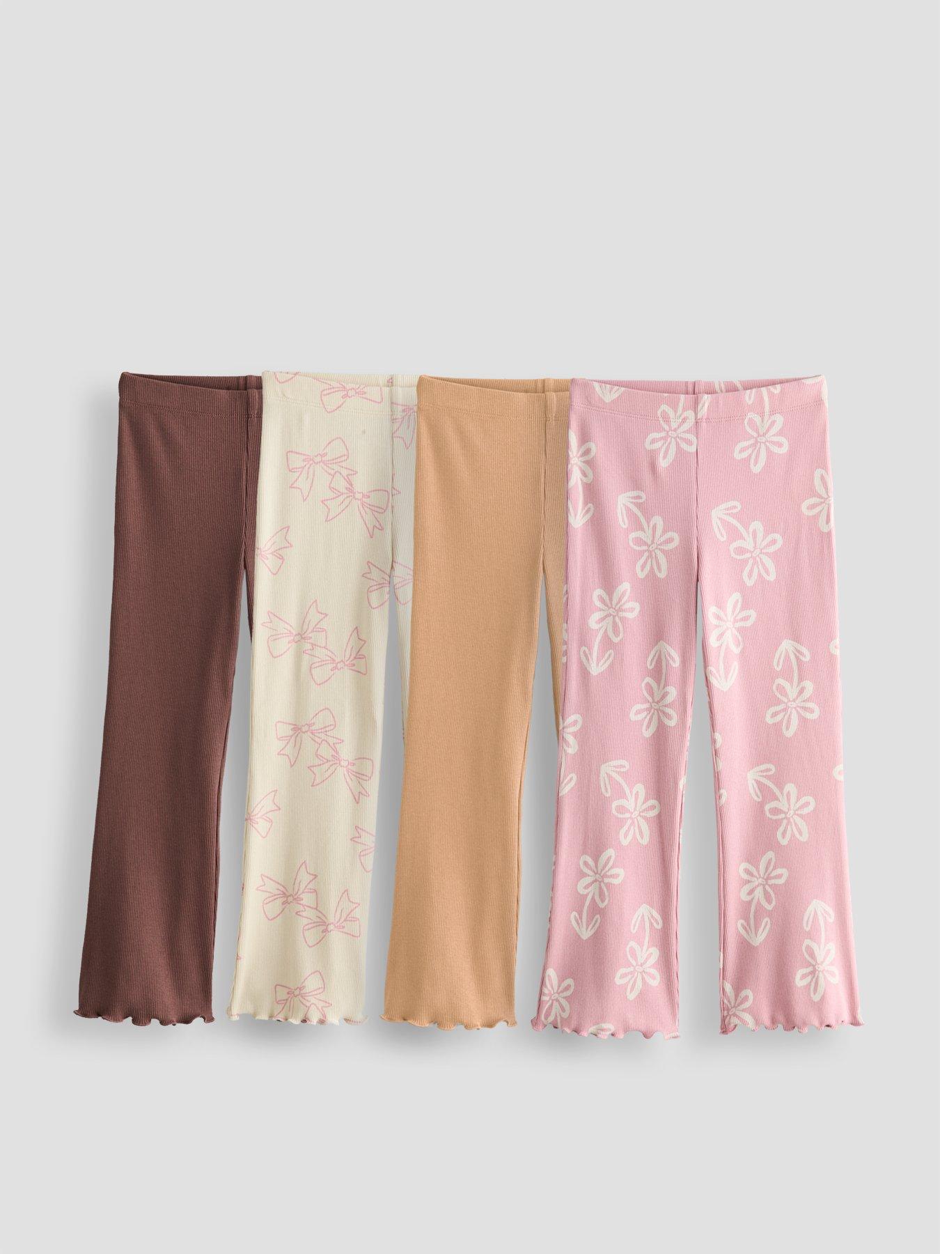 Image 1 of 5 of The Very Collection Girls 4 Pack Rib Flare Leggings - Multi