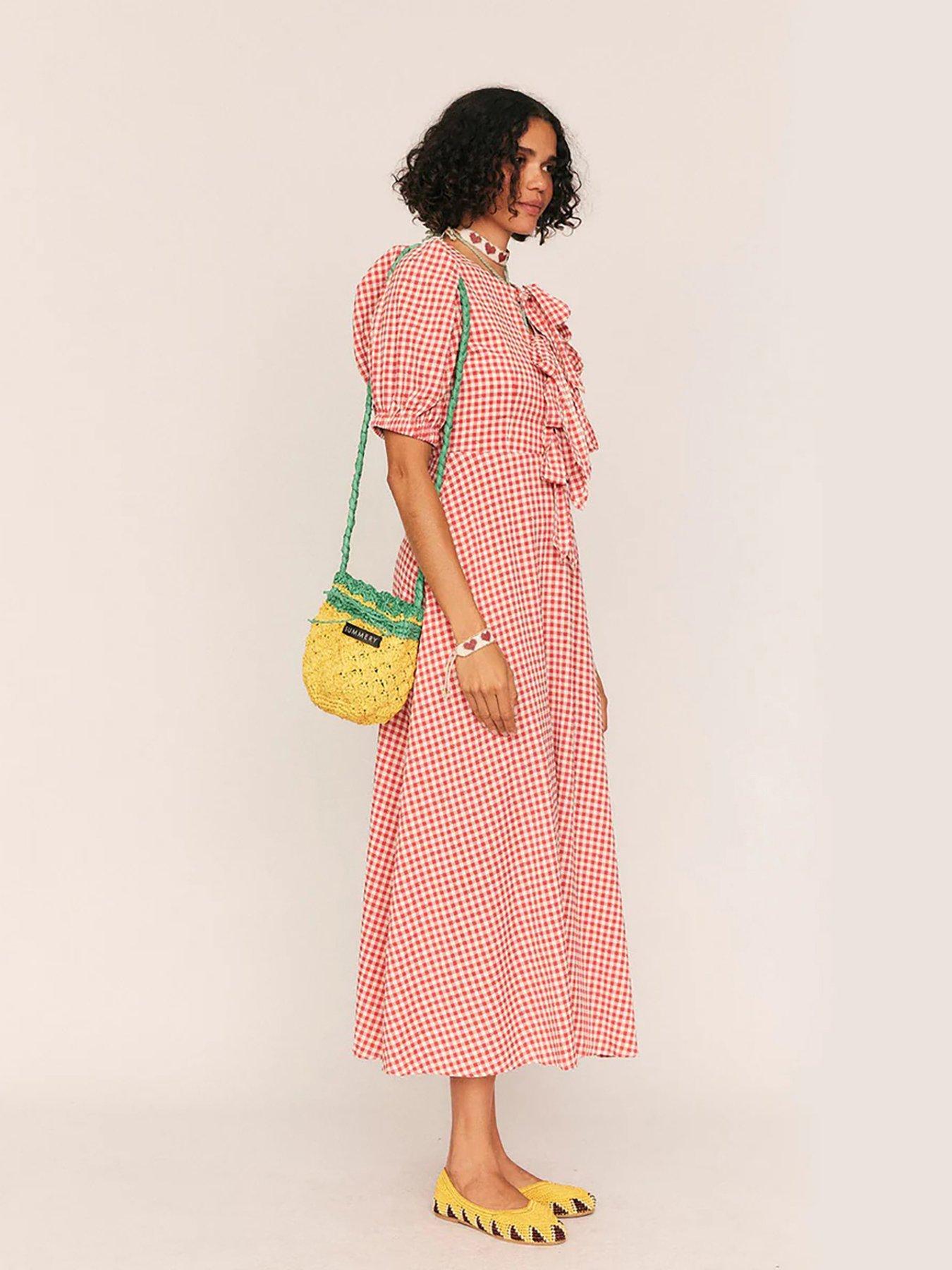 Image 3 of 4 of Summery Maude Check Midi Dress