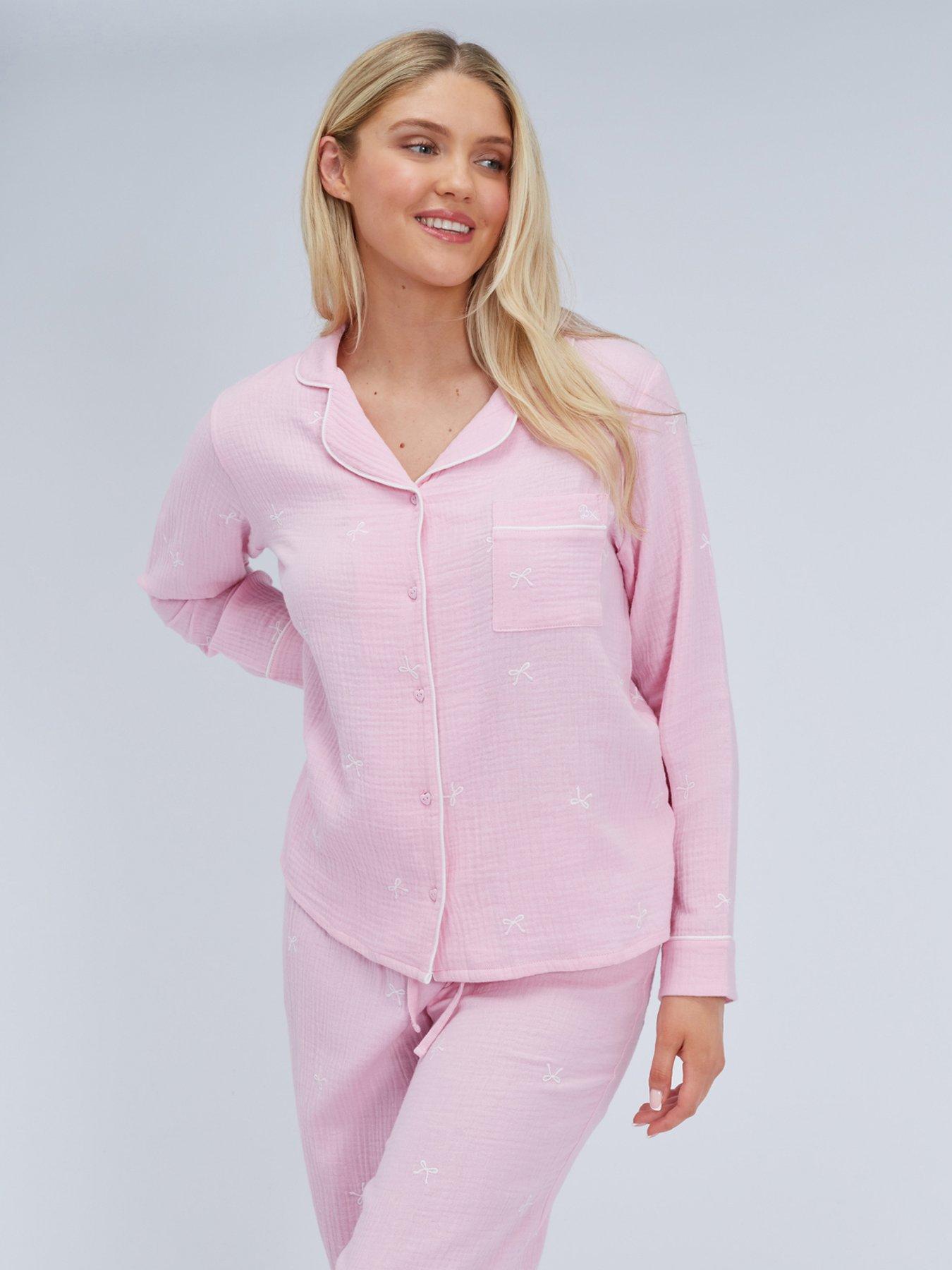 boux-avenue-bow-emb-cotton-pyjama-set-pinkfront