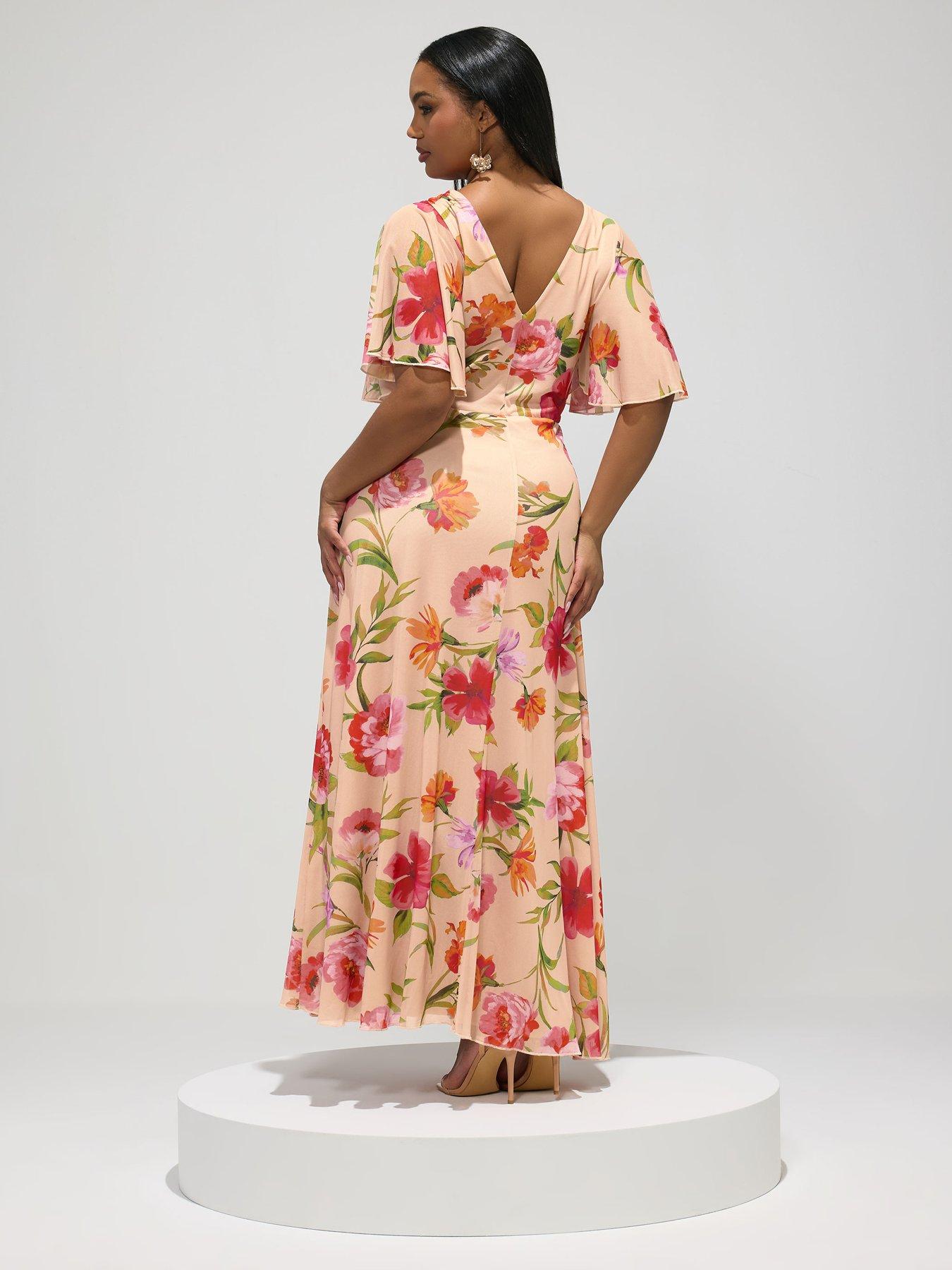 yours-curve-blur-mesh-wrap-maxi-dressstillFront