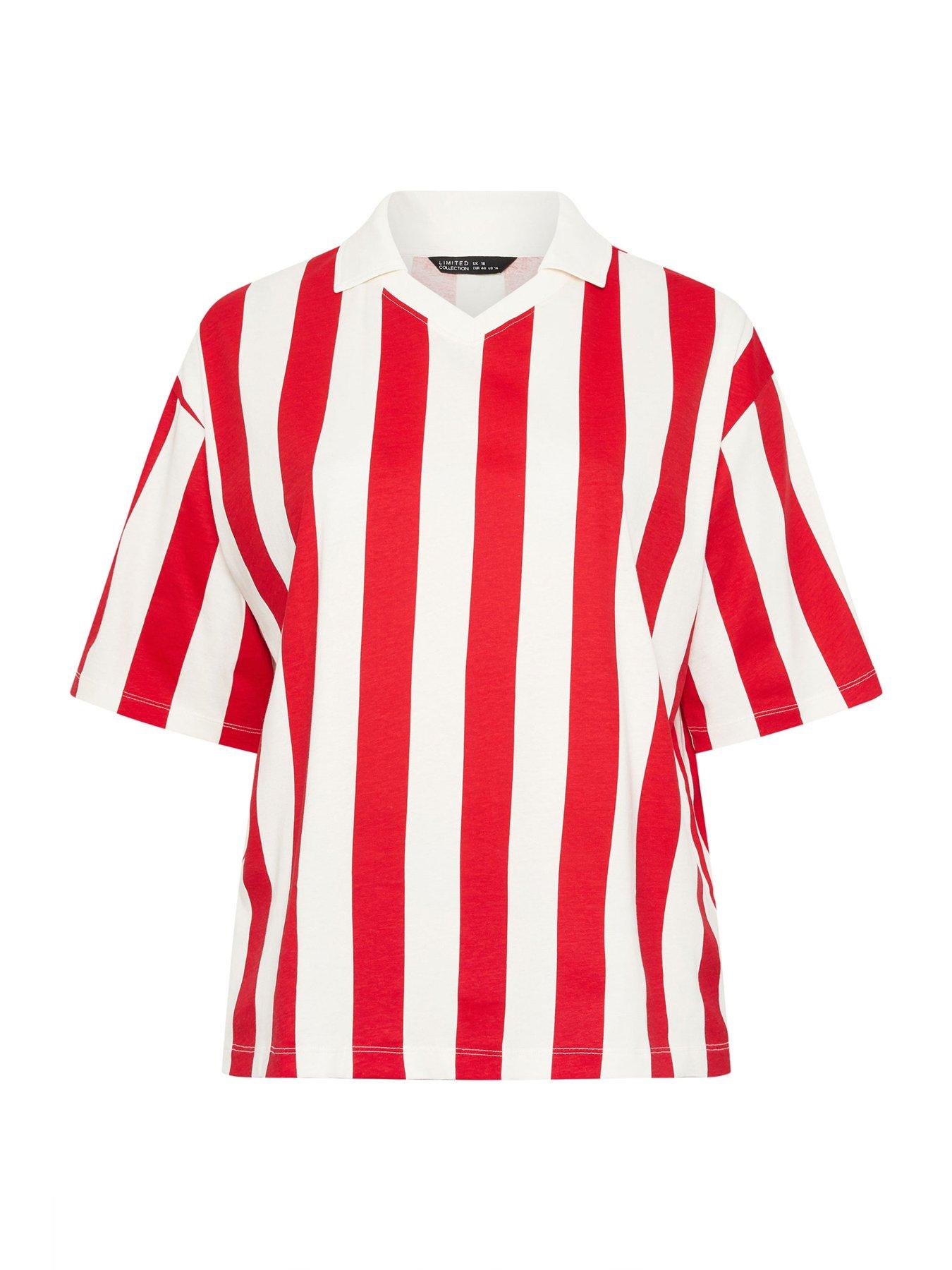 Image 5 of 5 of Yours Curve Collar Stripe Top