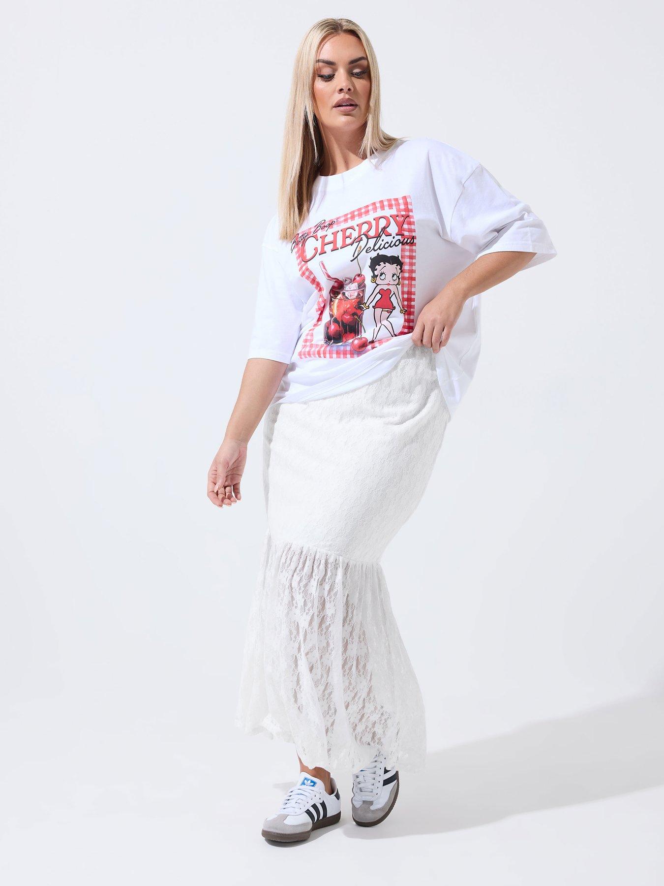 Image 1 of 6 of Yours Curve Lace Skirt