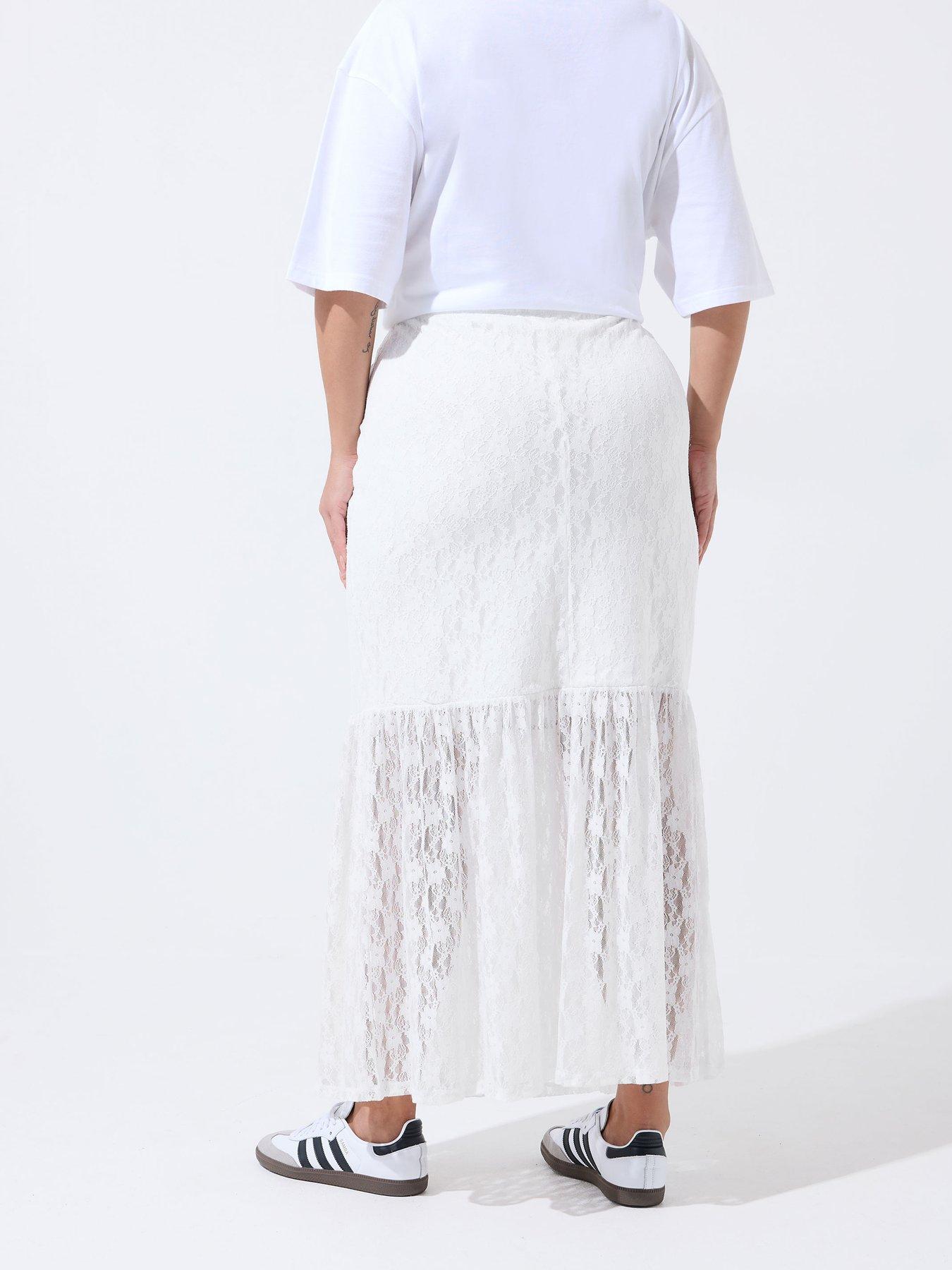 Image 2 of 6 of Yours Curve Lace Skirt
