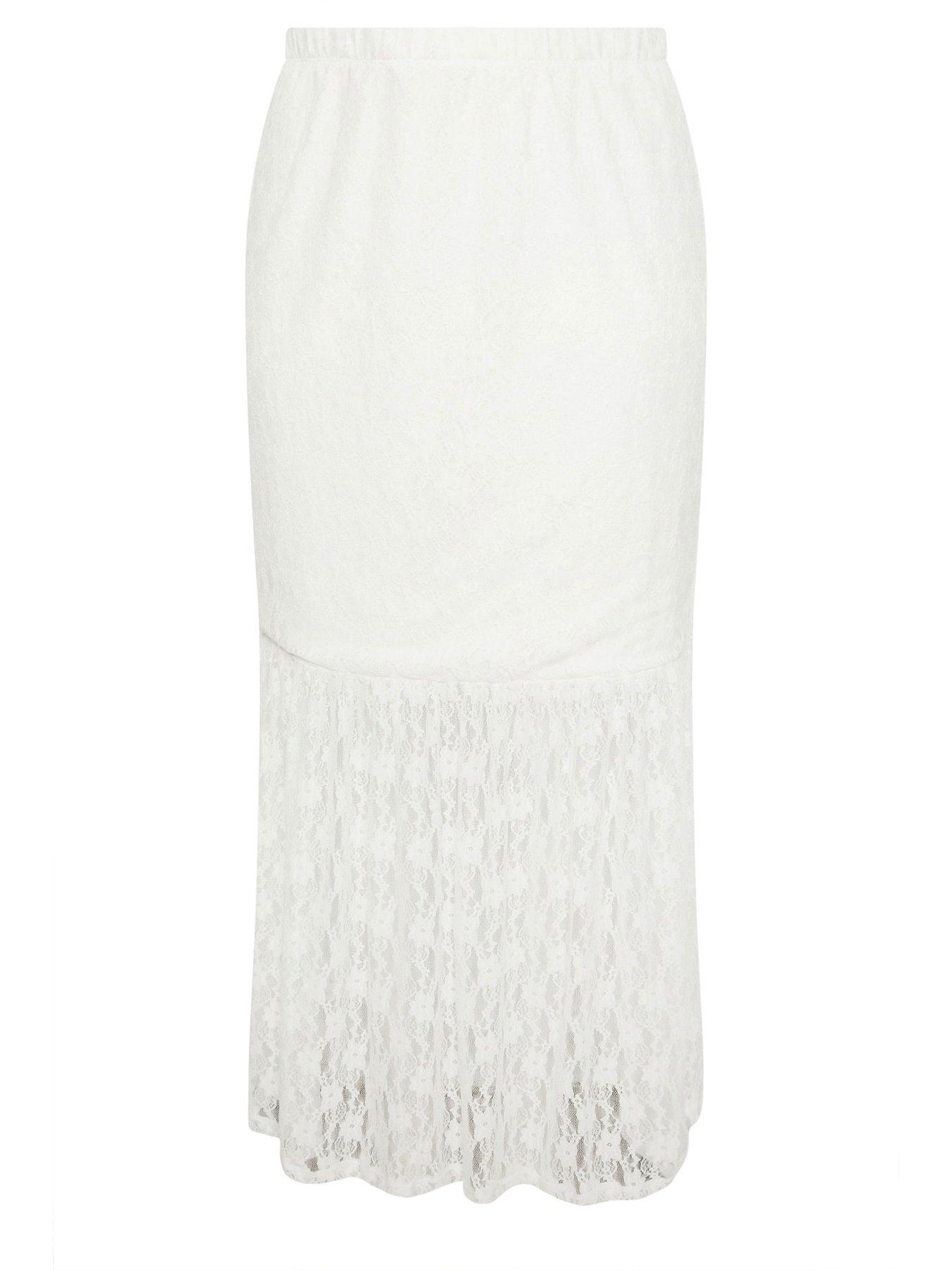 Image 6 of 6 of Yours Curve Lace Skirt