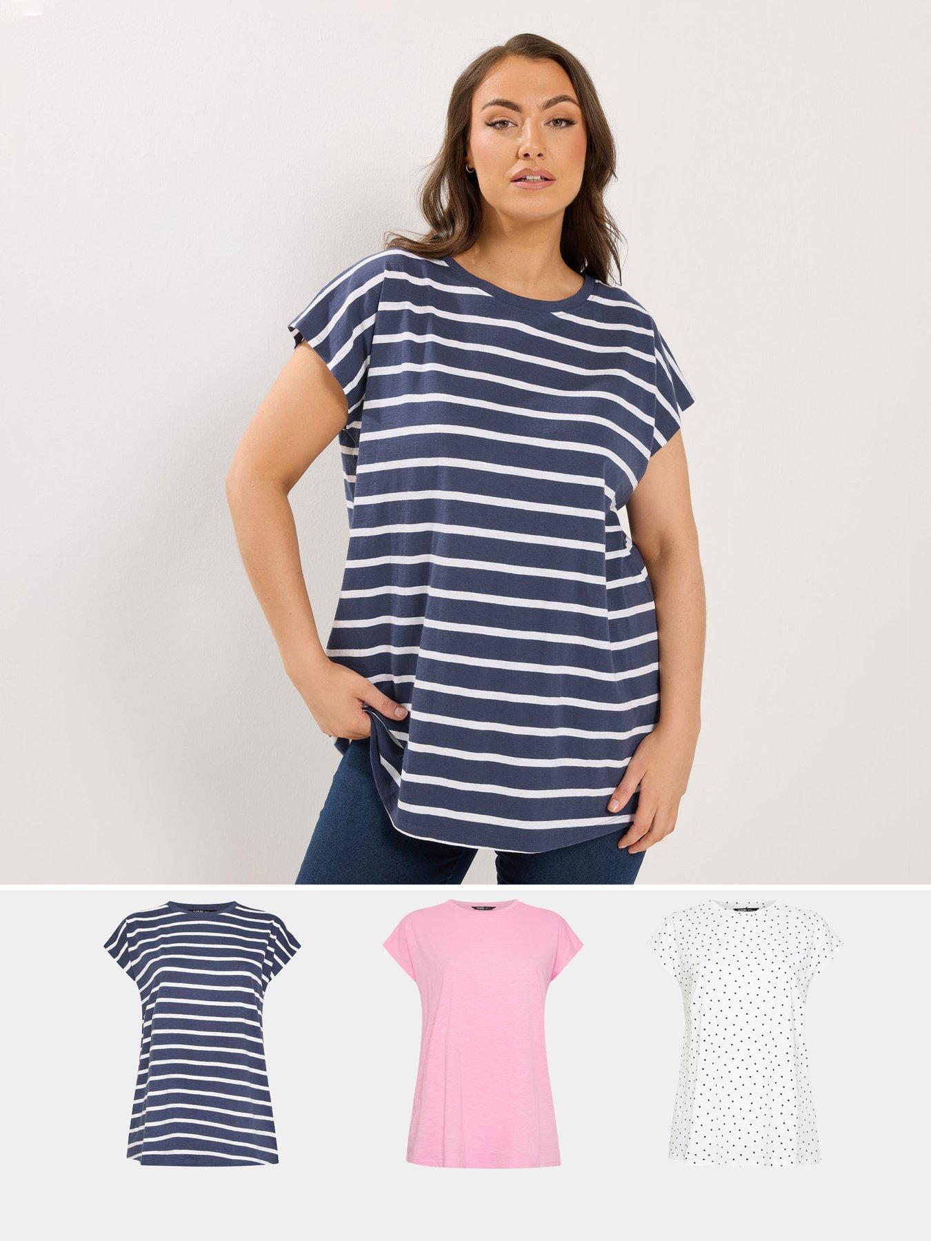Image 1 of 6 of Yours Curve 3 Pack Grown On Slub T-shirt