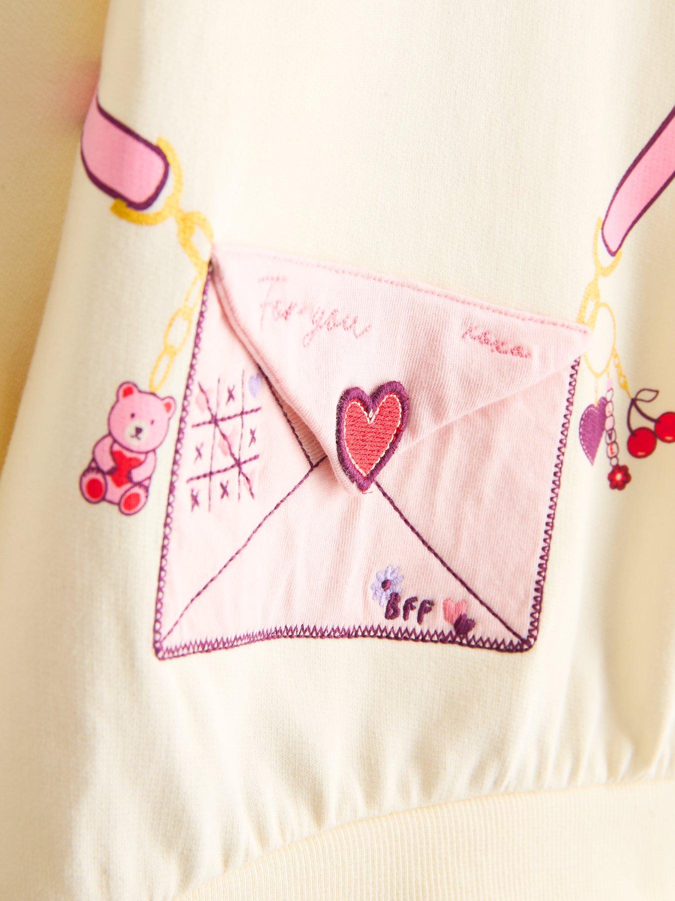 Image 4 of 6 of The Very Collection Girls Letter Applique Sweatshirt - Cream