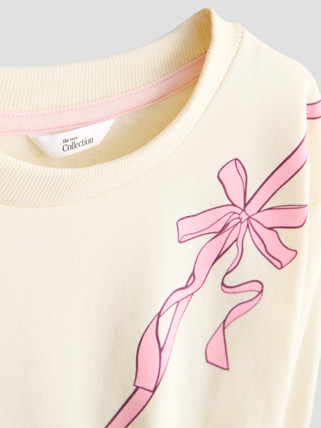 Image 5 of 6 of The Very Collection Girls Letter Applique Sweatshirt - Cream