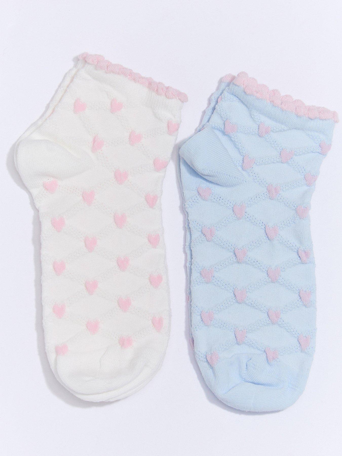 boux-avenue-heart-2-pack-midi-socks-pinkfront
