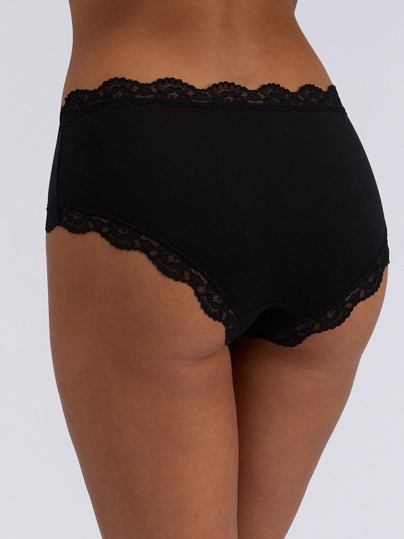 boux-avenue-tatiana-plain-lace-trim-shorts-3-pack-blackstillFront