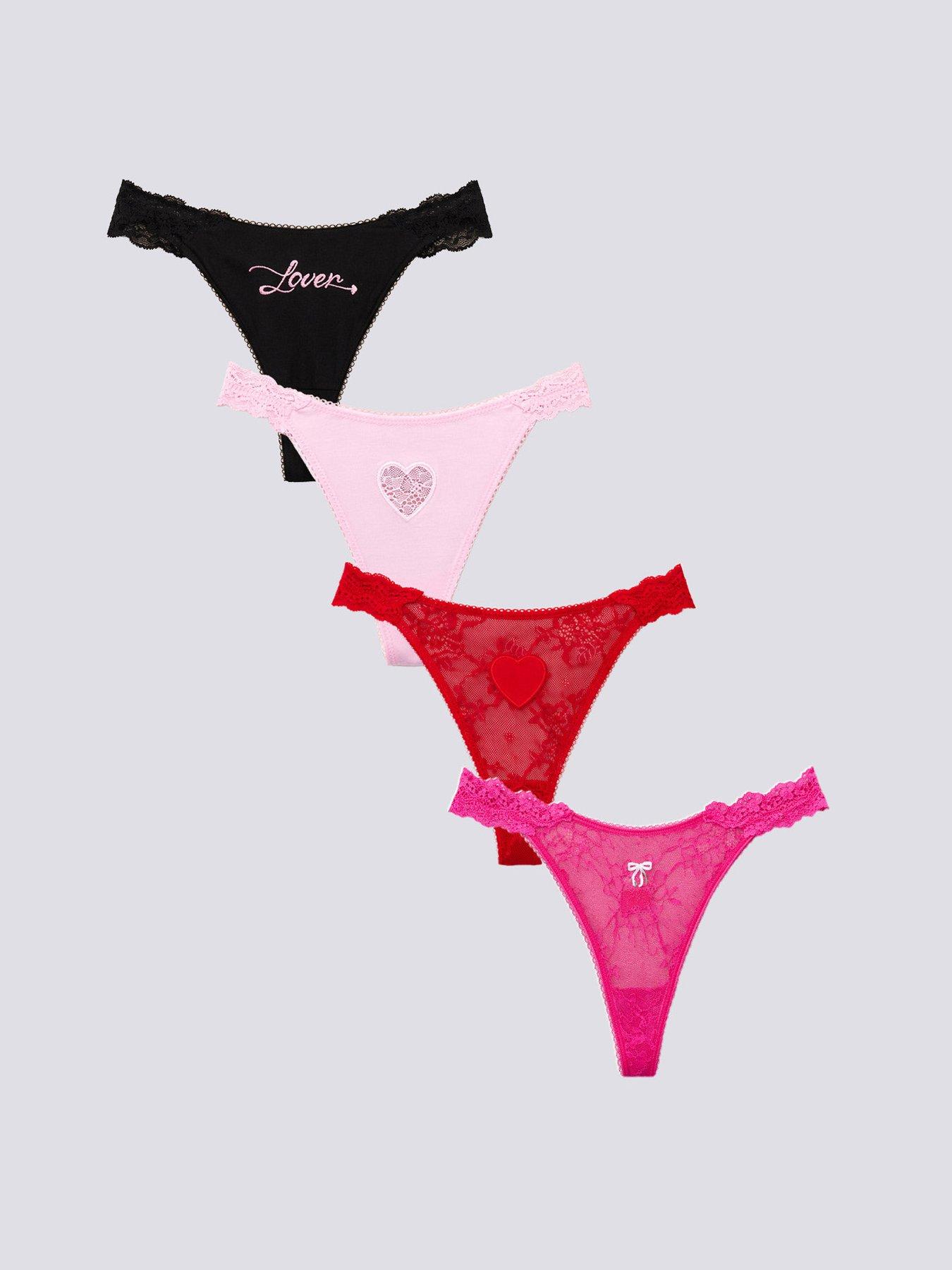 Boux Avenue Valentines Thong 4-Pack Gift Box - Mix