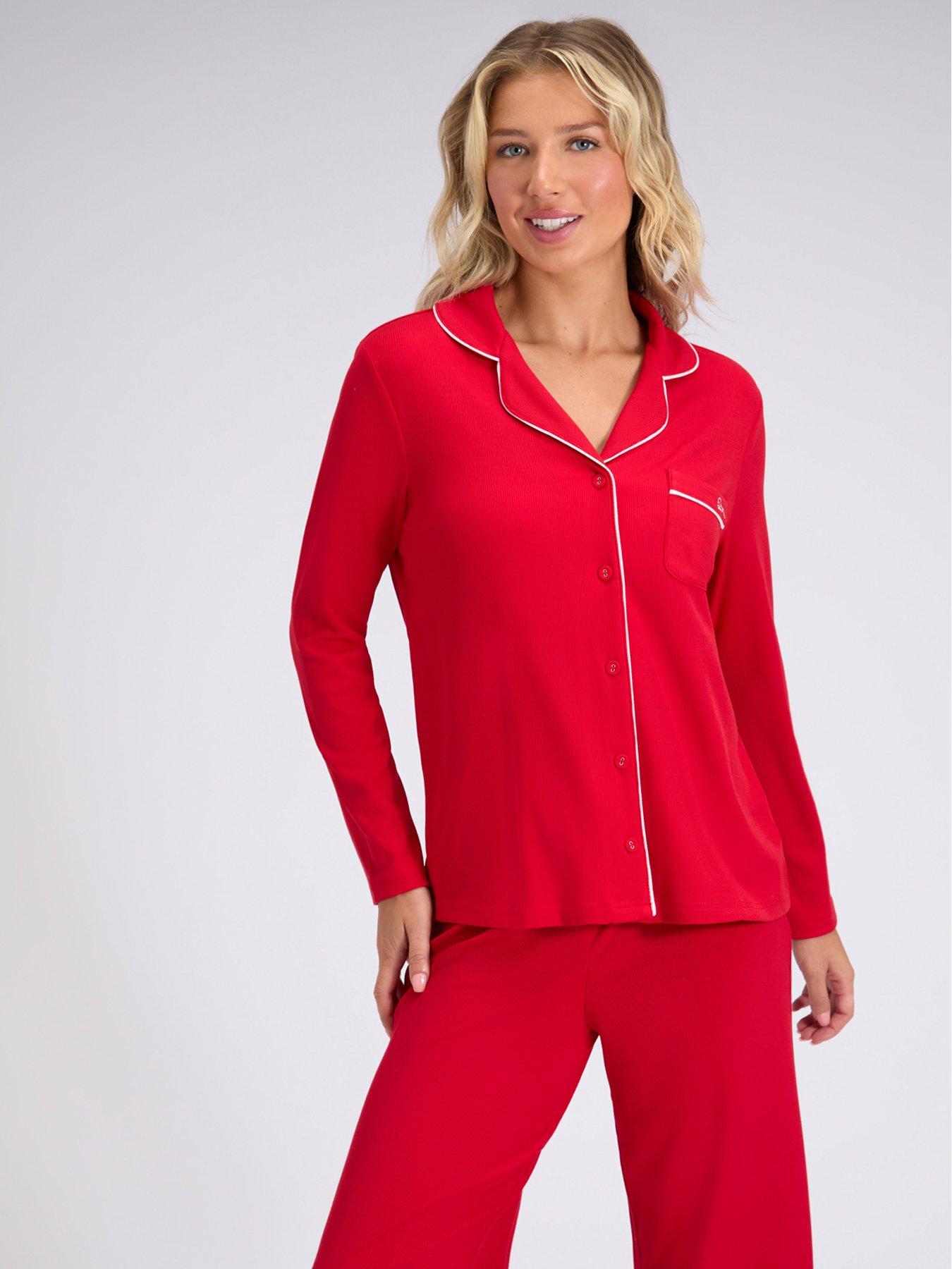 boux-avenue-rib-modal-revere-pyjama-top-red