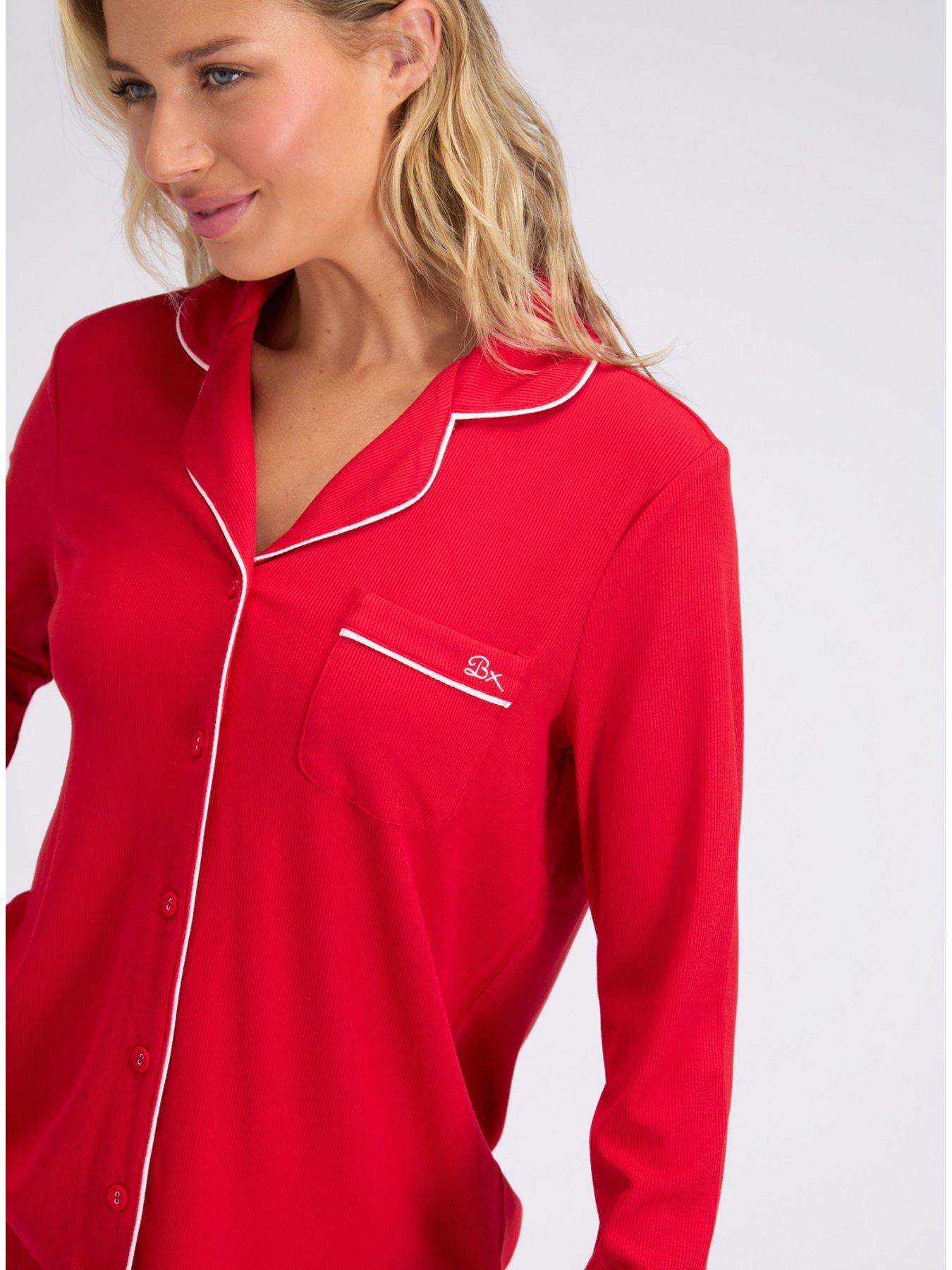 boux-avenue-rib-modal-revere-pyjama-top-reddetail