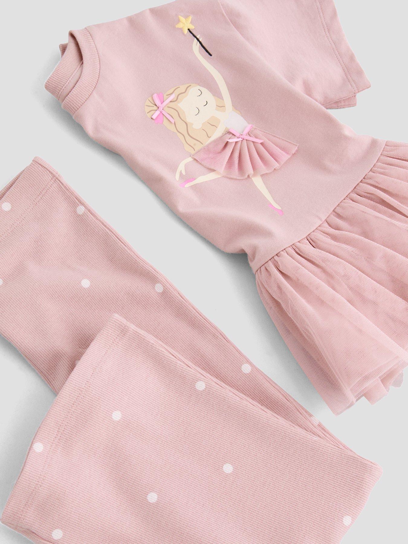 Image 5 of 5 of The Very Collection Girls Peplum Mesh Rib Legging Set - Pink