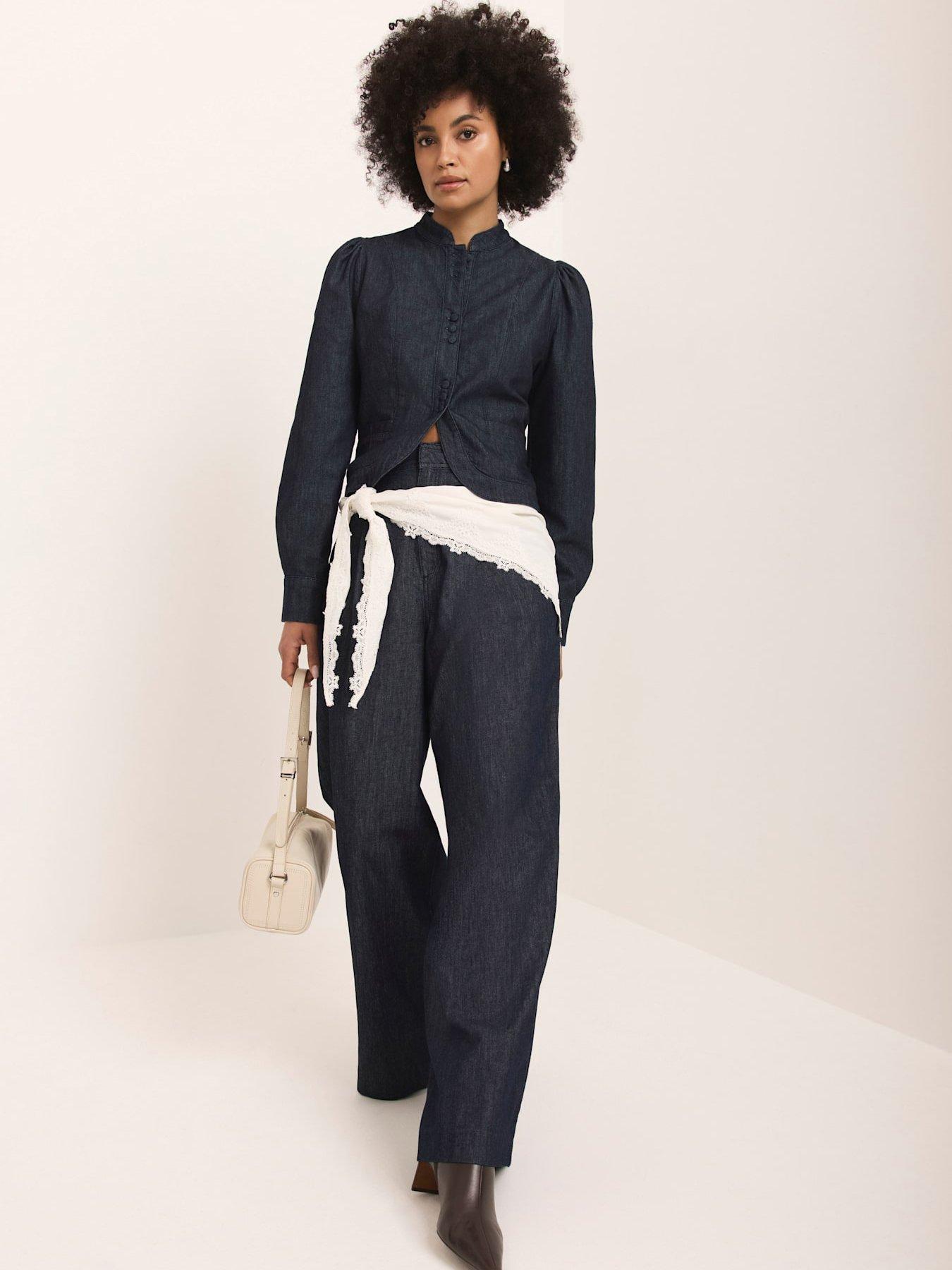 Image 2 of 6 of Mint Velvet Denim Long Sleeve Jacket - Dark Indigo