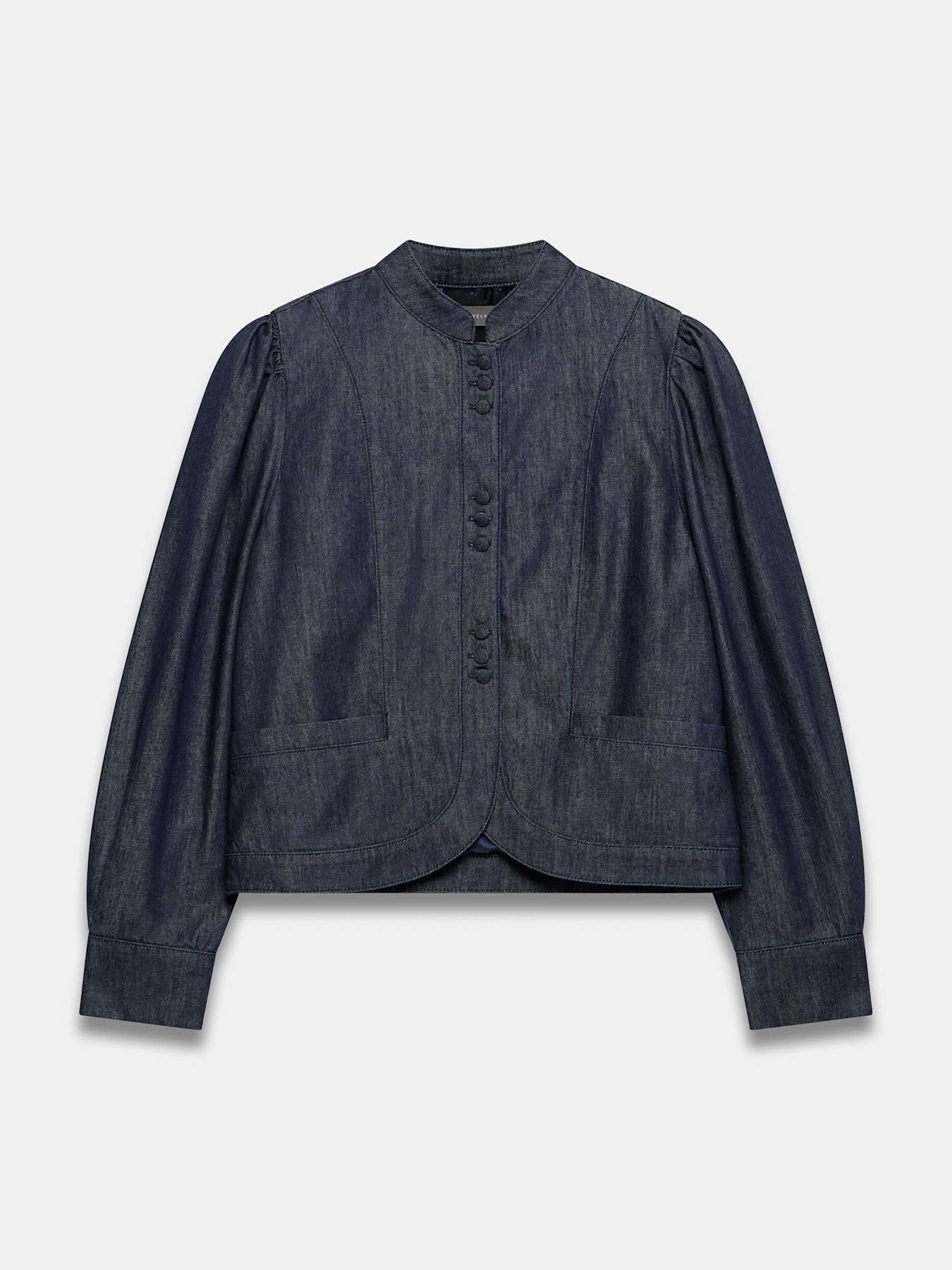 Image 5 of 6 of Mint Velvet Denim Long Sleeve Jacket - Dark Indigo