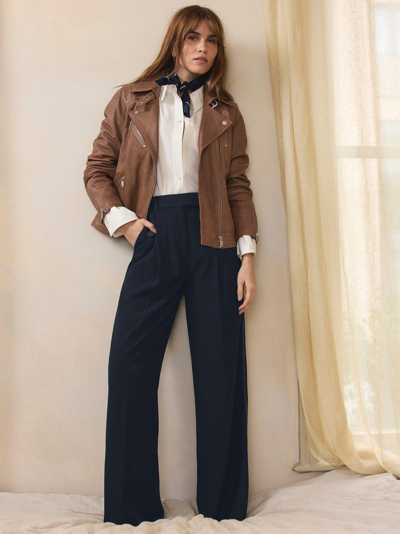 Image 3 of 6 of Mint Velvet Tailored Wide Trousers - Blue