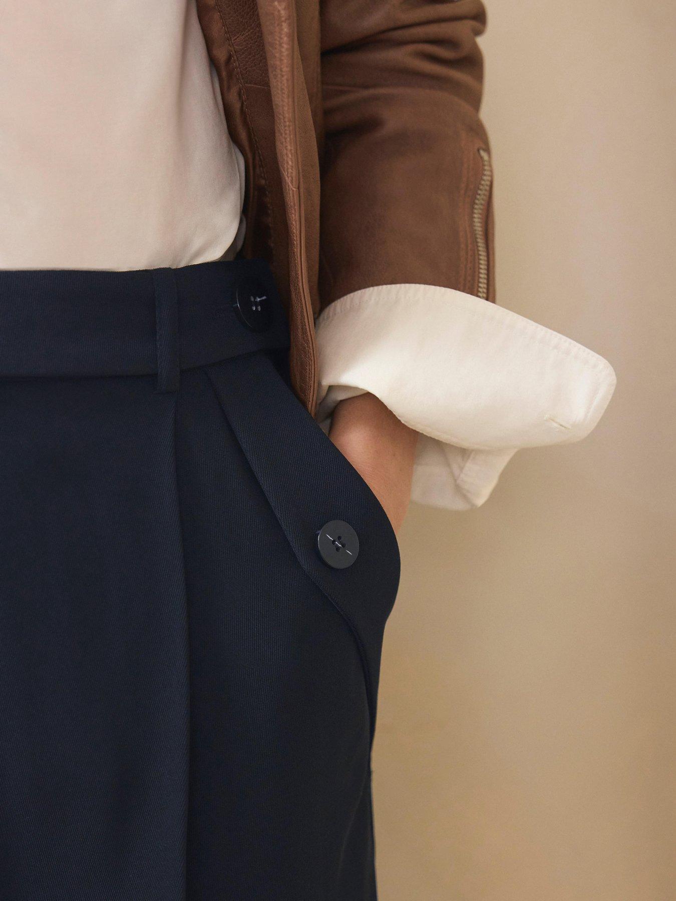 Image 4 of 6 of Mint Velvet Tailored Wide Trousers - Blue