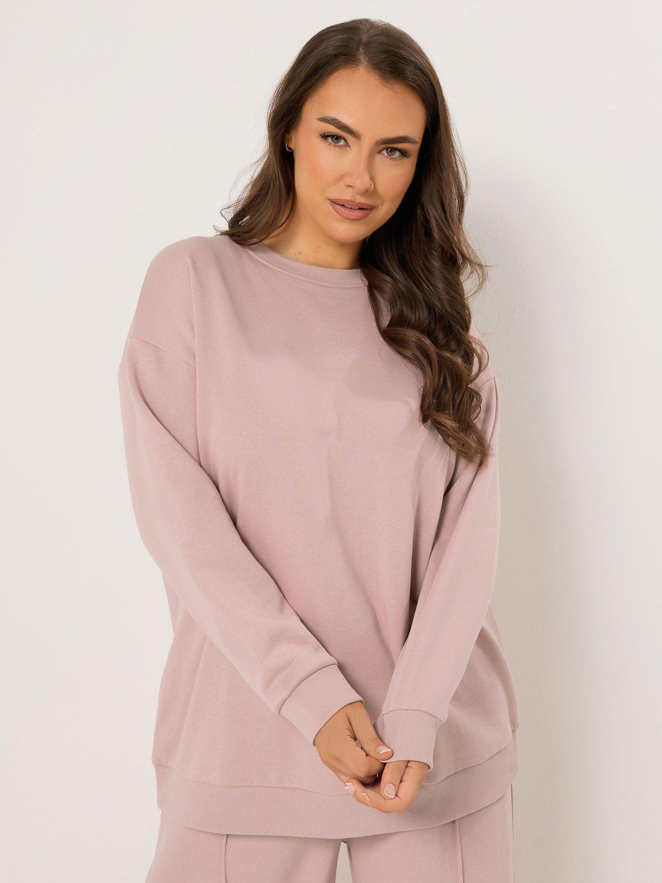 yours-curve-crew-neck-sweatshirt-amp-jogger-set-pinkoutfit
