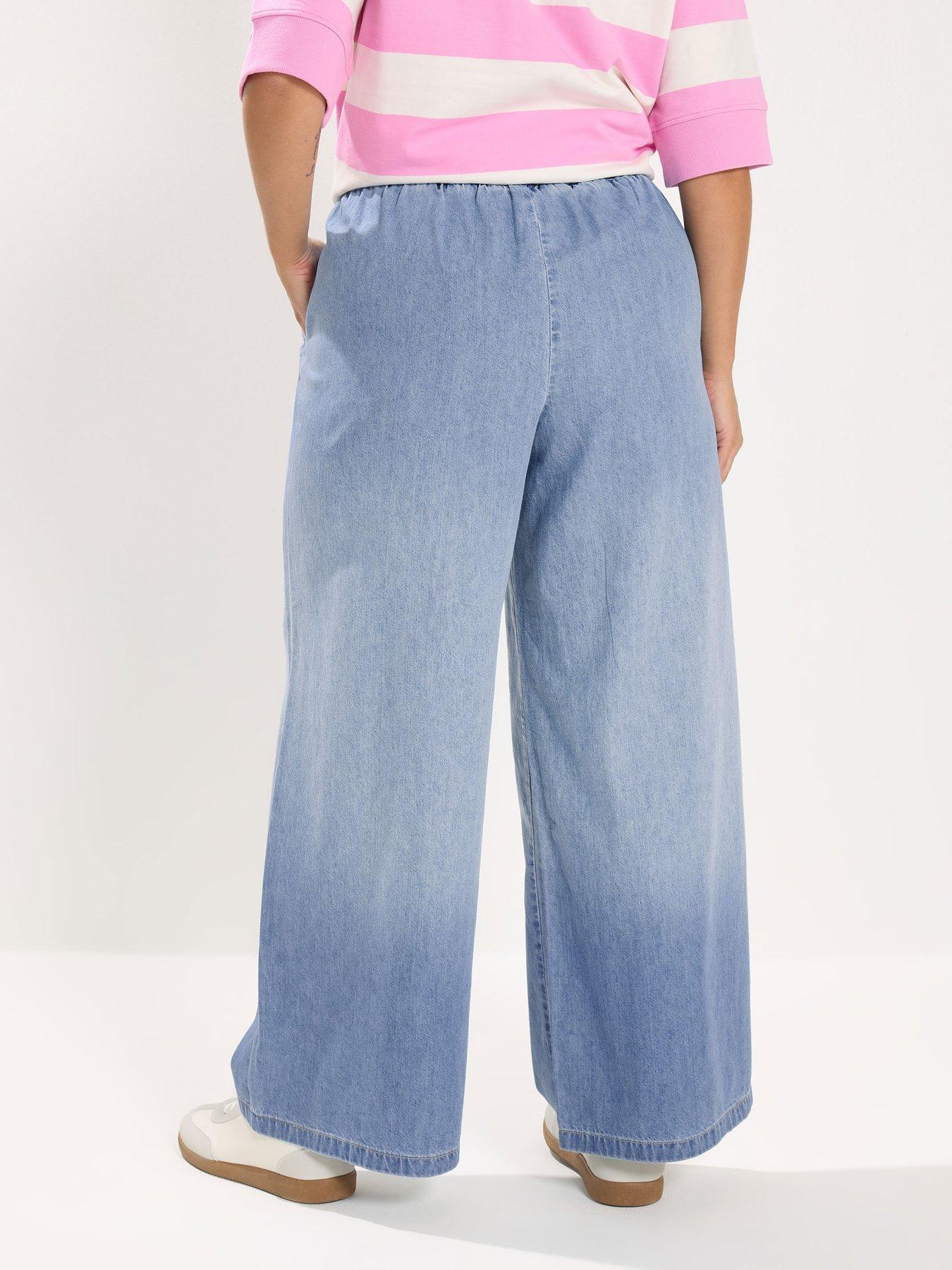 Image 2 of 5 of Yours Curve Pull On Wide Leg Jean 28"