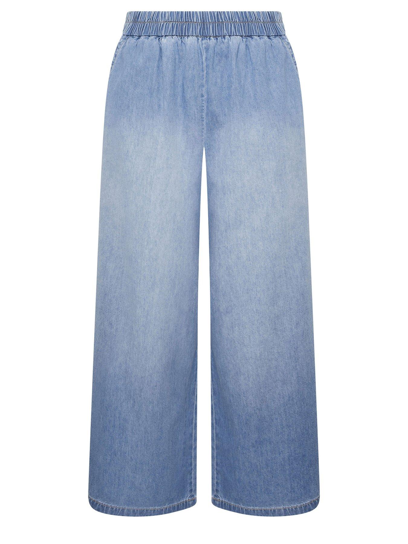 Image 5 of 5 of Yours Curve Pull On Wide Leg Jean 28"