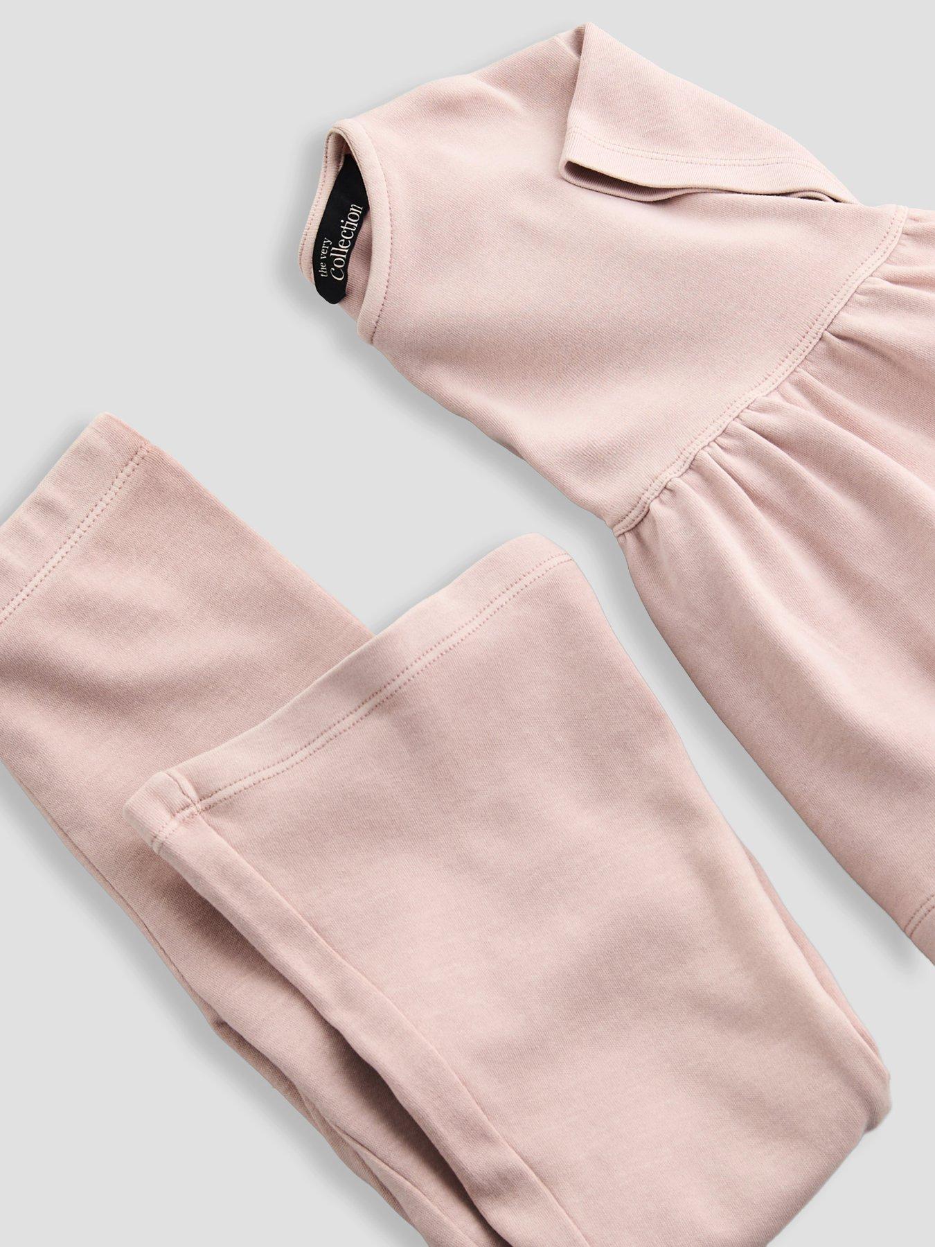 Image 3 of 6 of The Very Collection Girls Short Sleeve Peplum Washed Top And Legging Basic Set