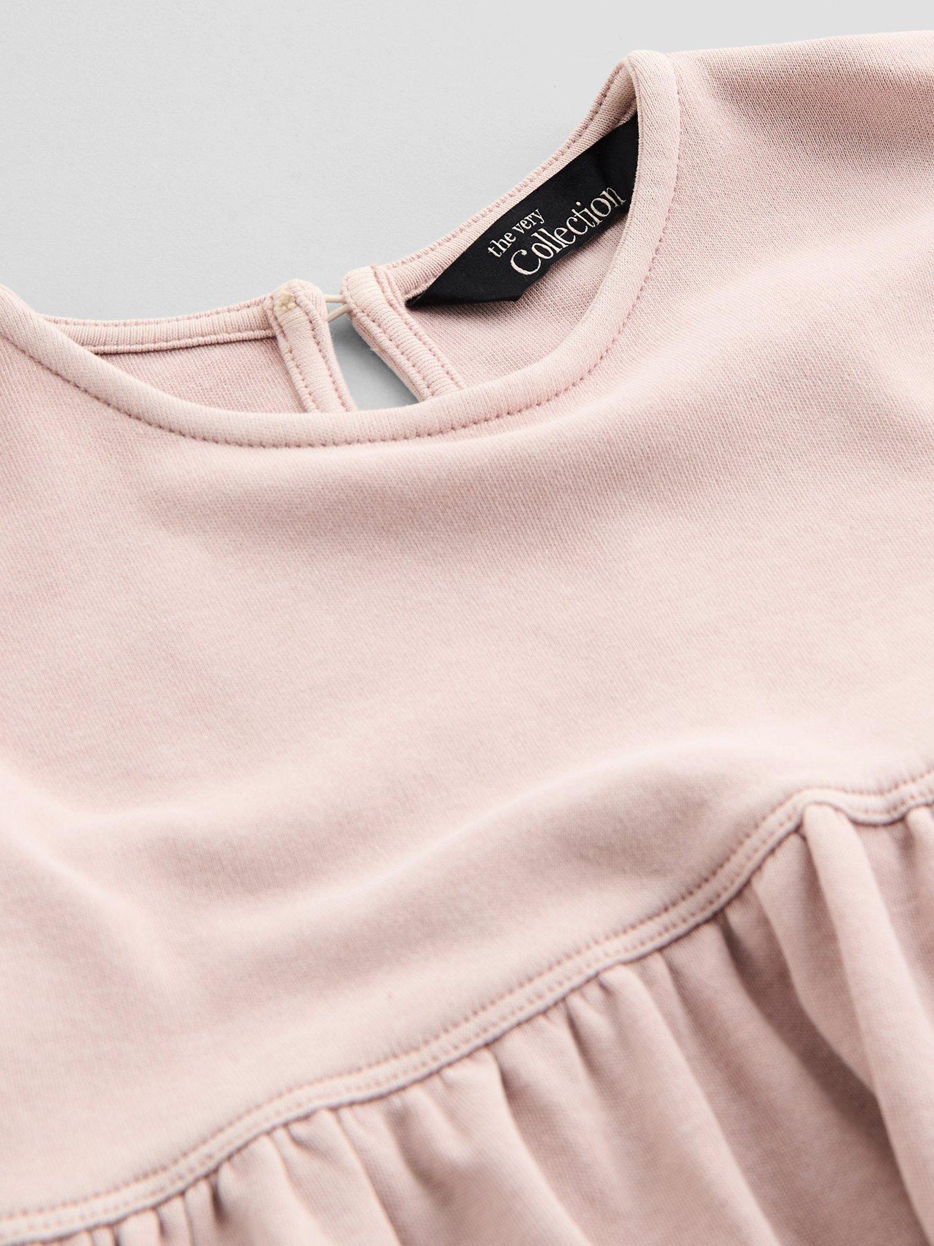 Image 4 of 6 of The Very Collection Girls Short Sleeve Peplum Washed Top And Legging Basic Set