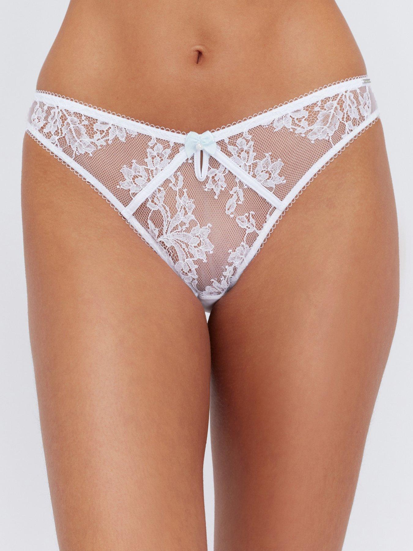 Image 1 of 5 of Boux Avenue Addison Lace Brief - White