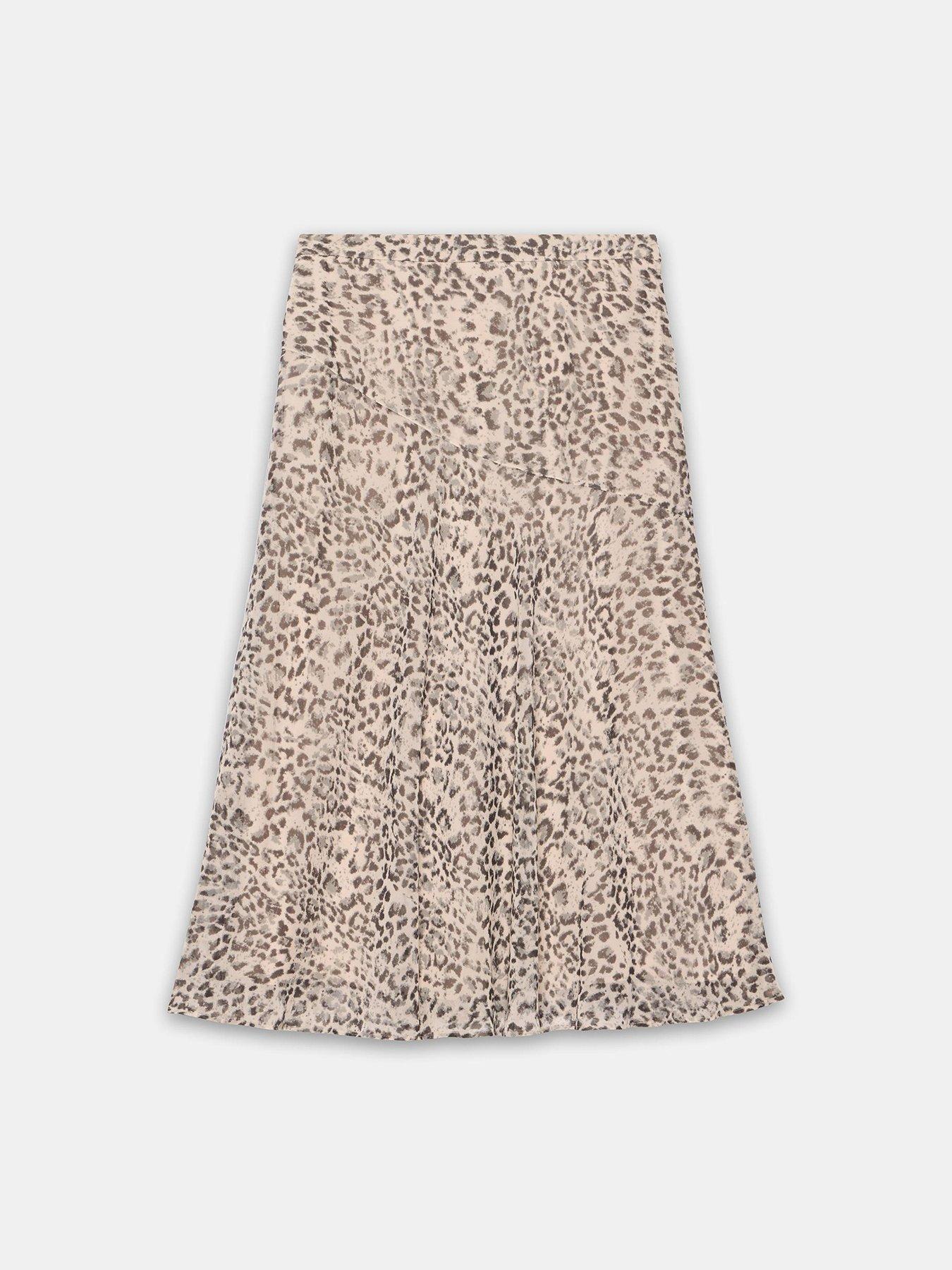 Image 6 of 6 of Mint Velvet Animal Print Midi Skirt - Cream