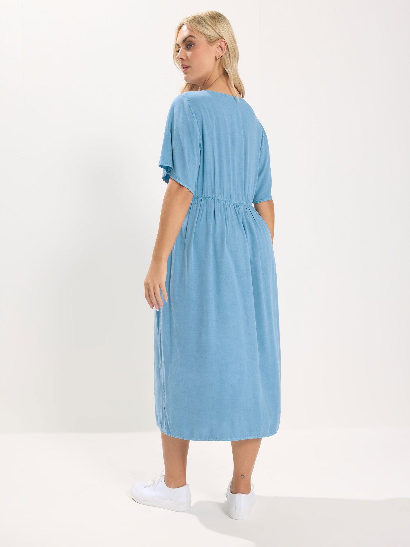 Image 2 of 5 of Yours Curve Chambray Tea Dress