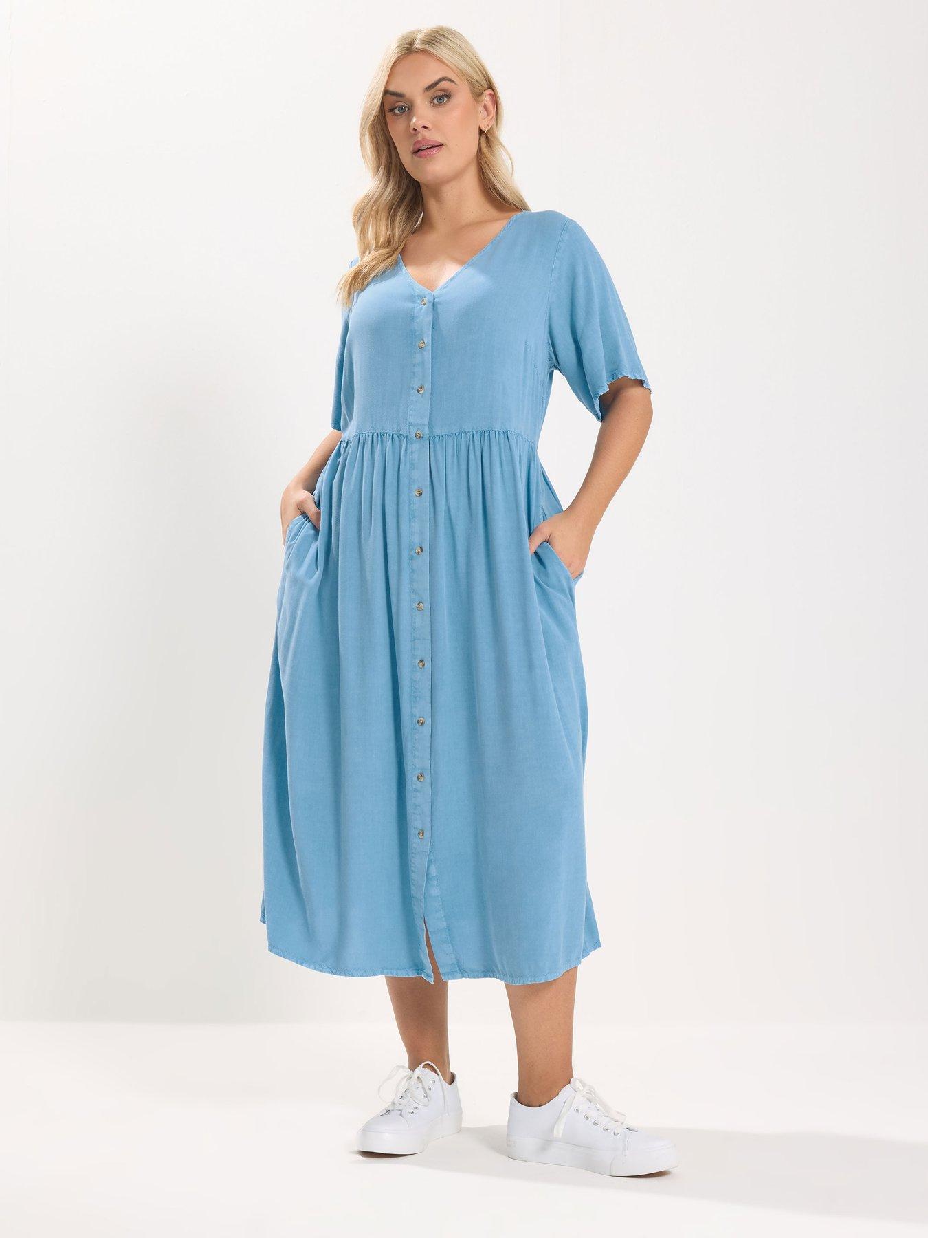 Image 3 of 5 of Yours Curve Chambray Tea Dress
