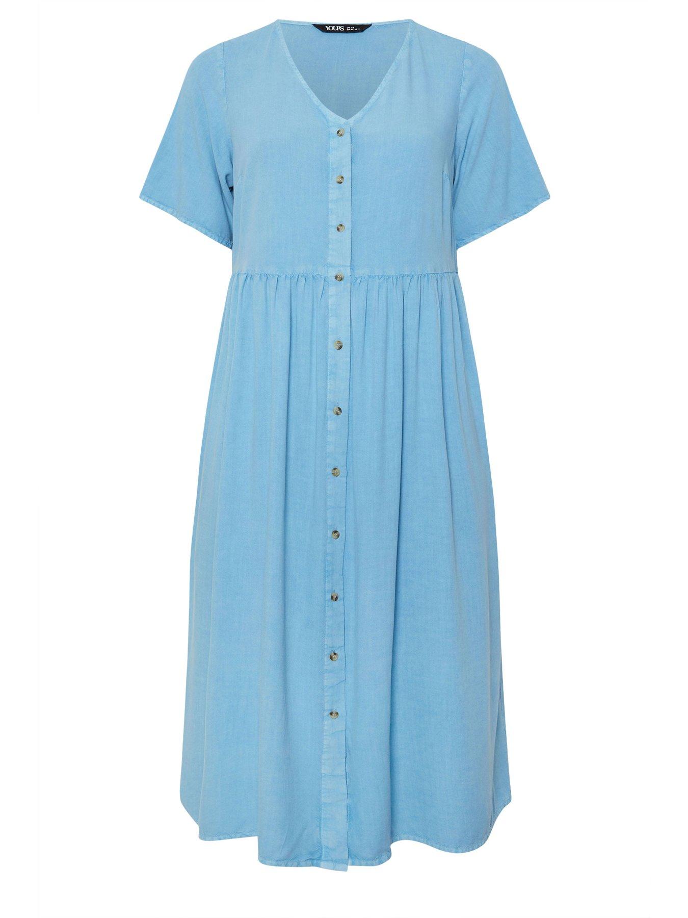 Image 5 of 5 of Yours Curve Chambray Tea Dress