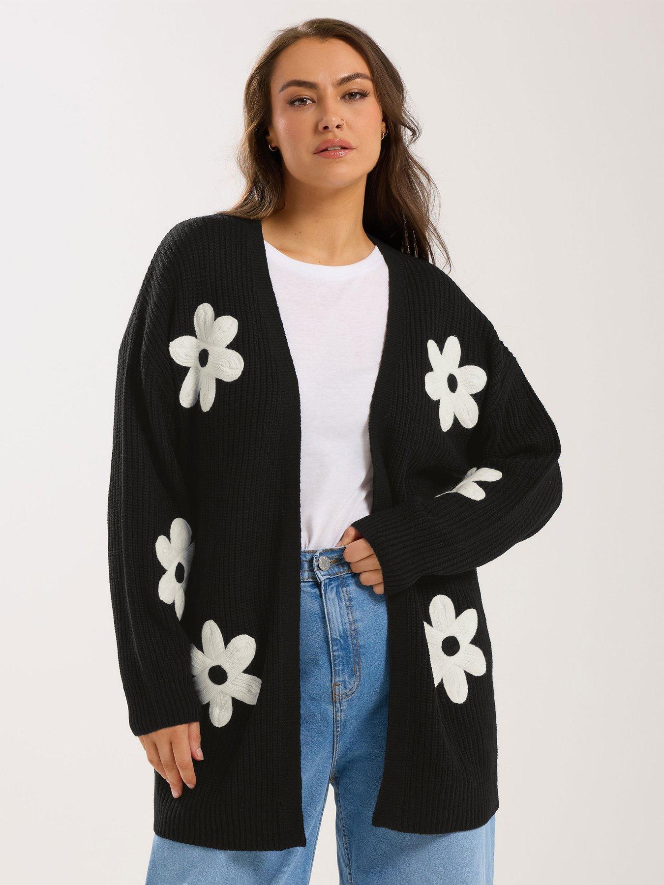 yours-curve-3d-floral-midi-cardiganfront