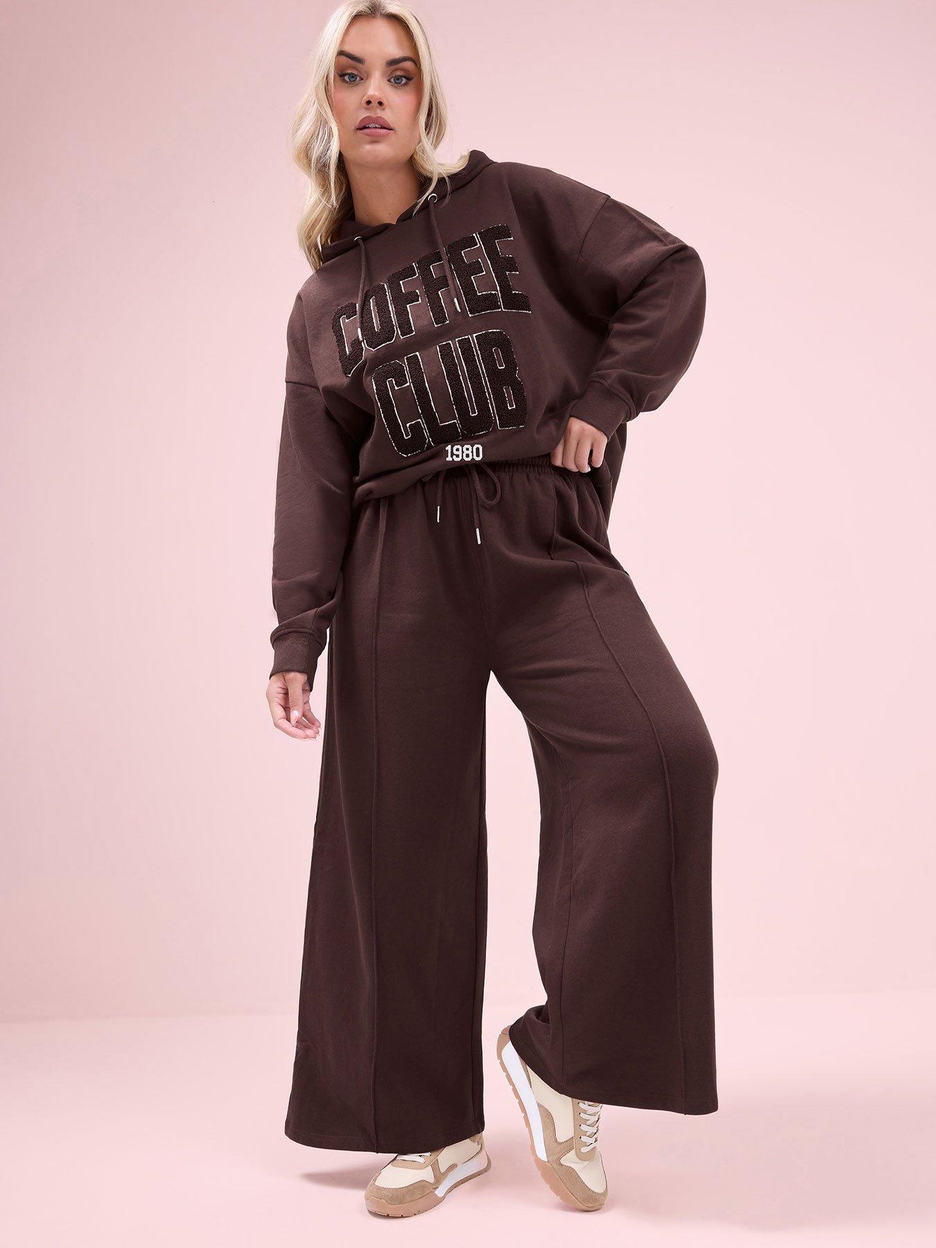 yours-curve-wide-leg-jogger-28-brownfront