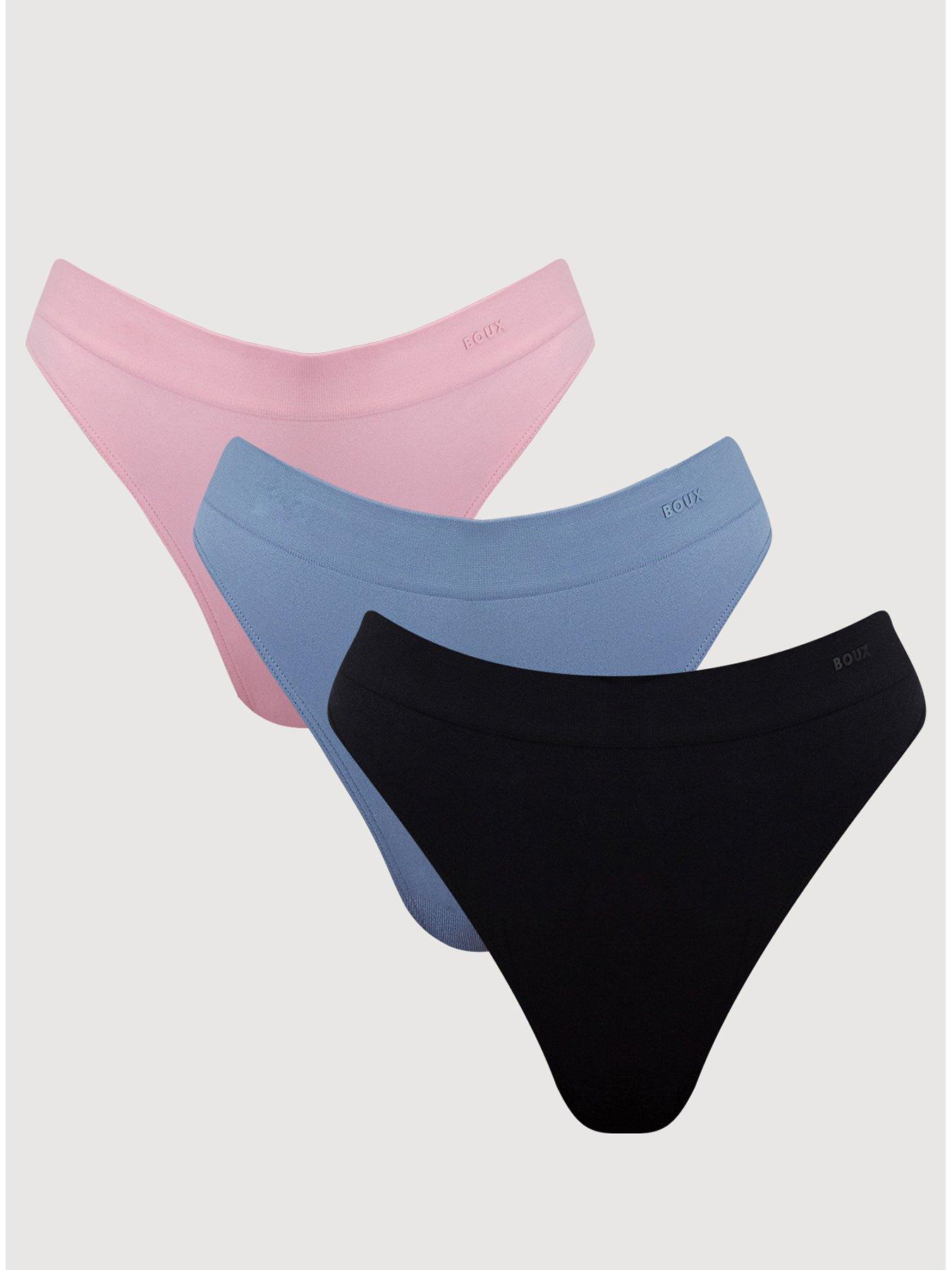 Boux Avenue Boux Avenue Seamfree High Leg Thong 3 Pk - Pink Mix