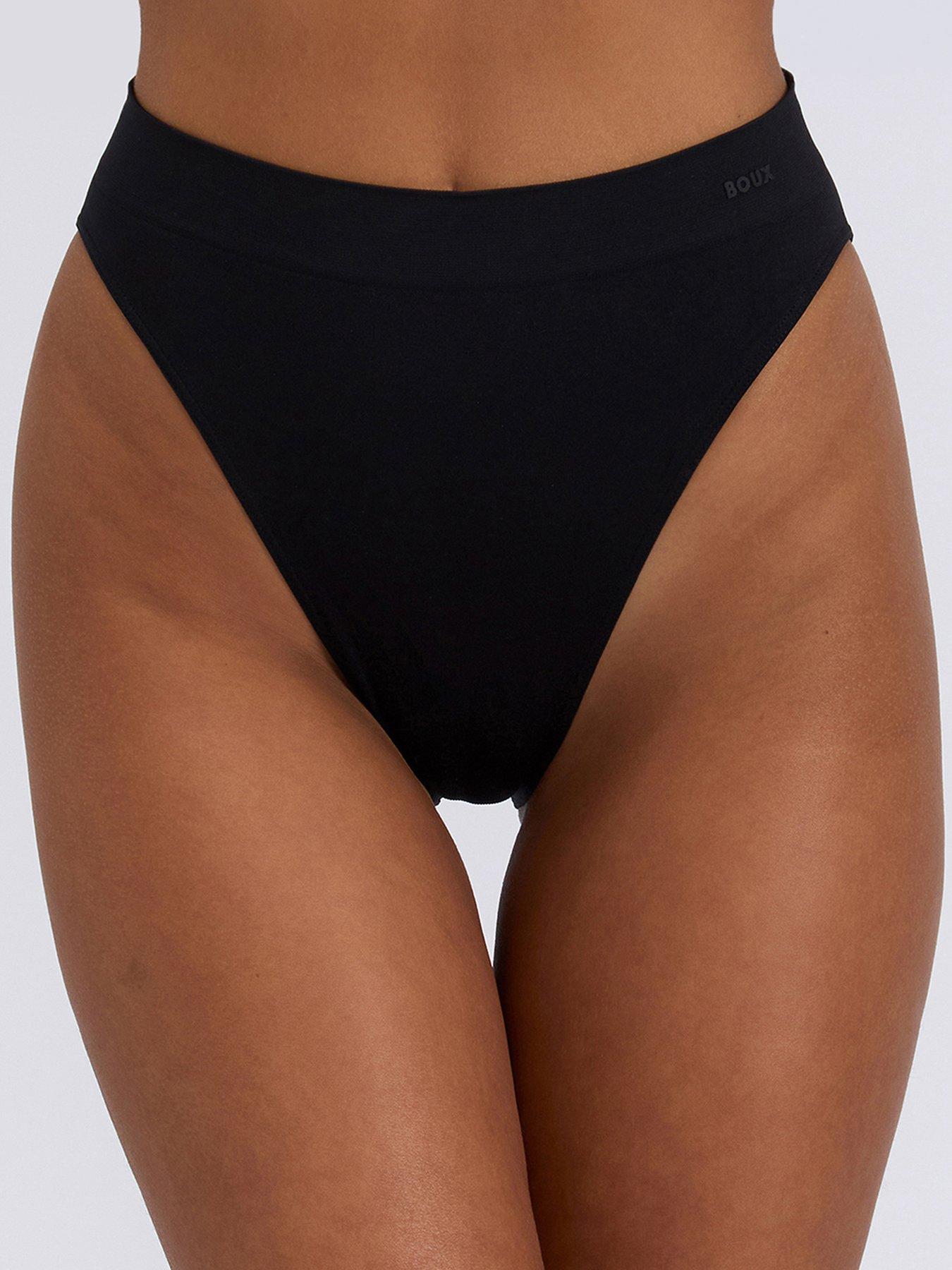 Image 3 of 4 of Boux Avenue Seam Free High Leg Brazilian Knickers 3 Pack - Black