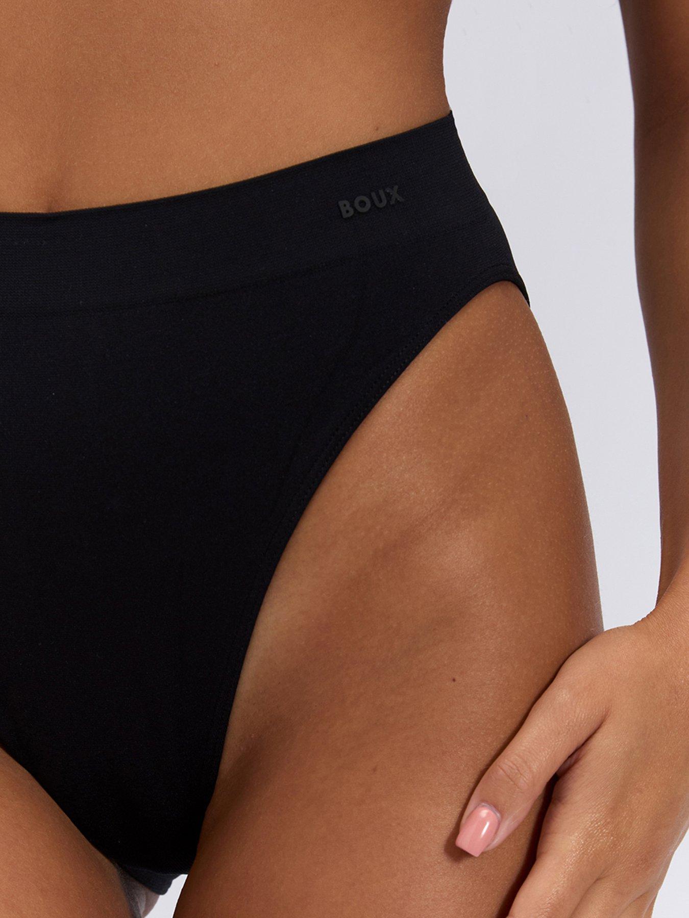 Image 4 of 4 of Boux Avenue Seam Free High Leg Brazilian Knickers 3 Pack - Black