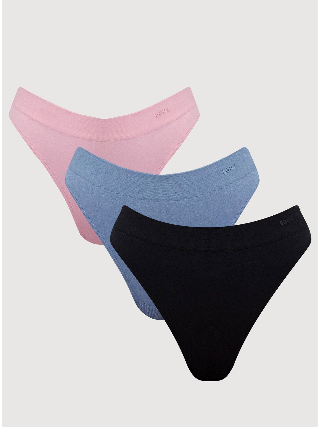 Boux Avenue Boux Avenue Seamfree High Leg Brazilian 3pk - Pink Mix