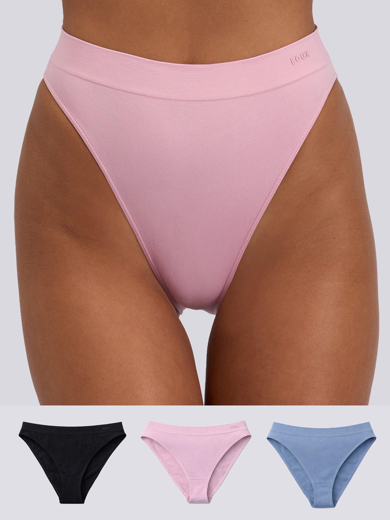 Boux Avenue Boux Avenue Seamfree High Leg Brazilian 3pk - Pink Mix