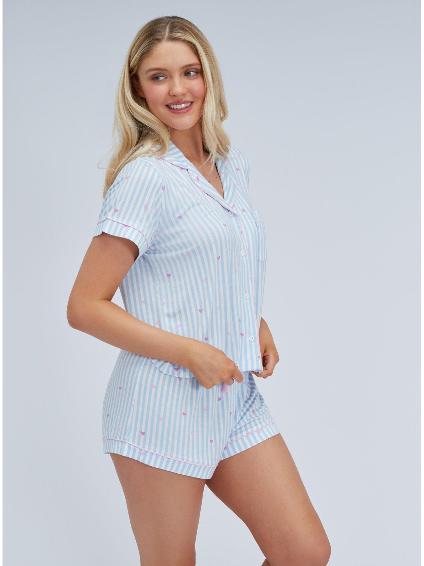 boux-avenue-heart-stripe-modal-short-pyjama-blueback