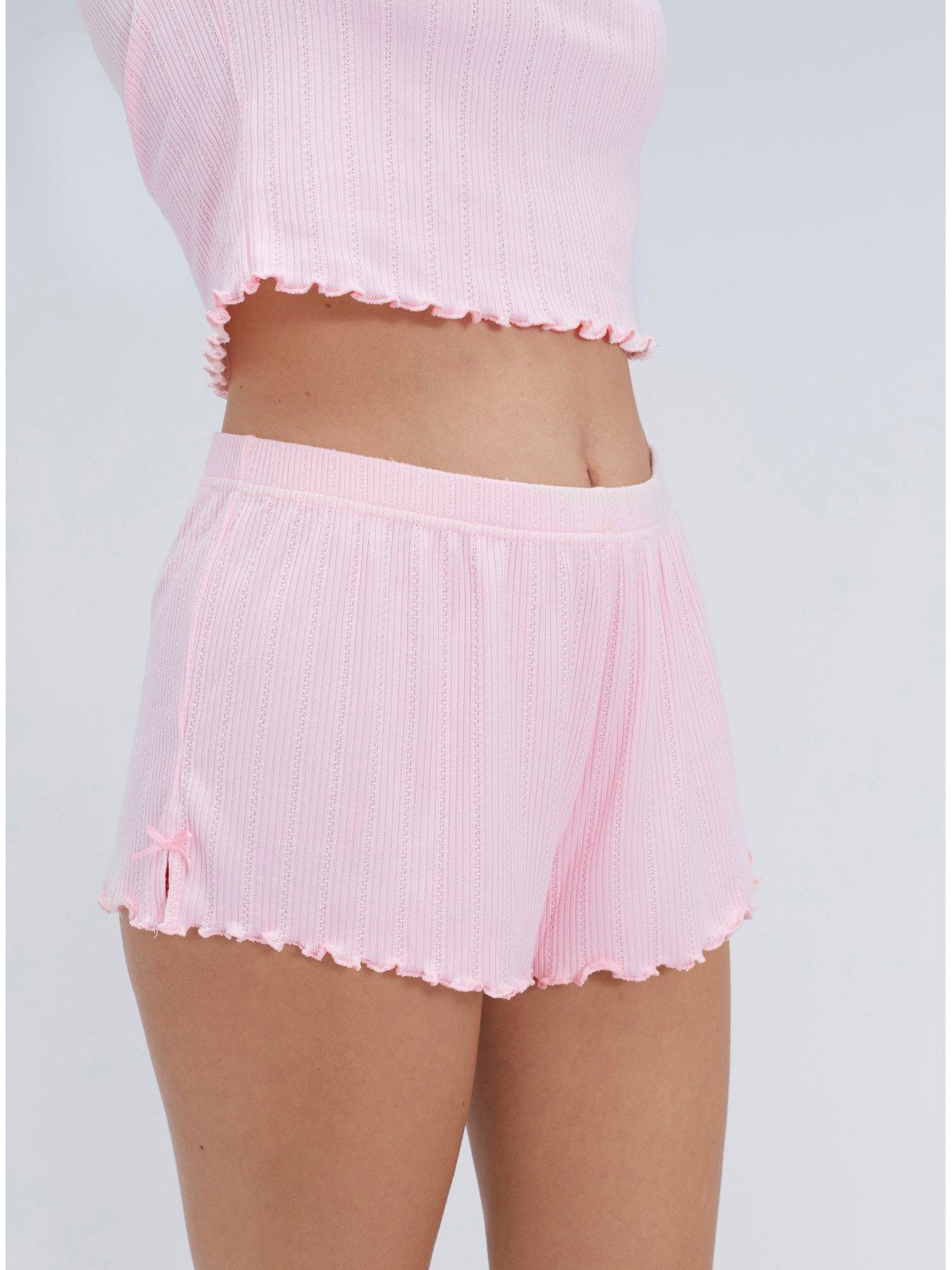 boux-avenue-rib-bow-trim-short-pyjama-set-pinkdetail
