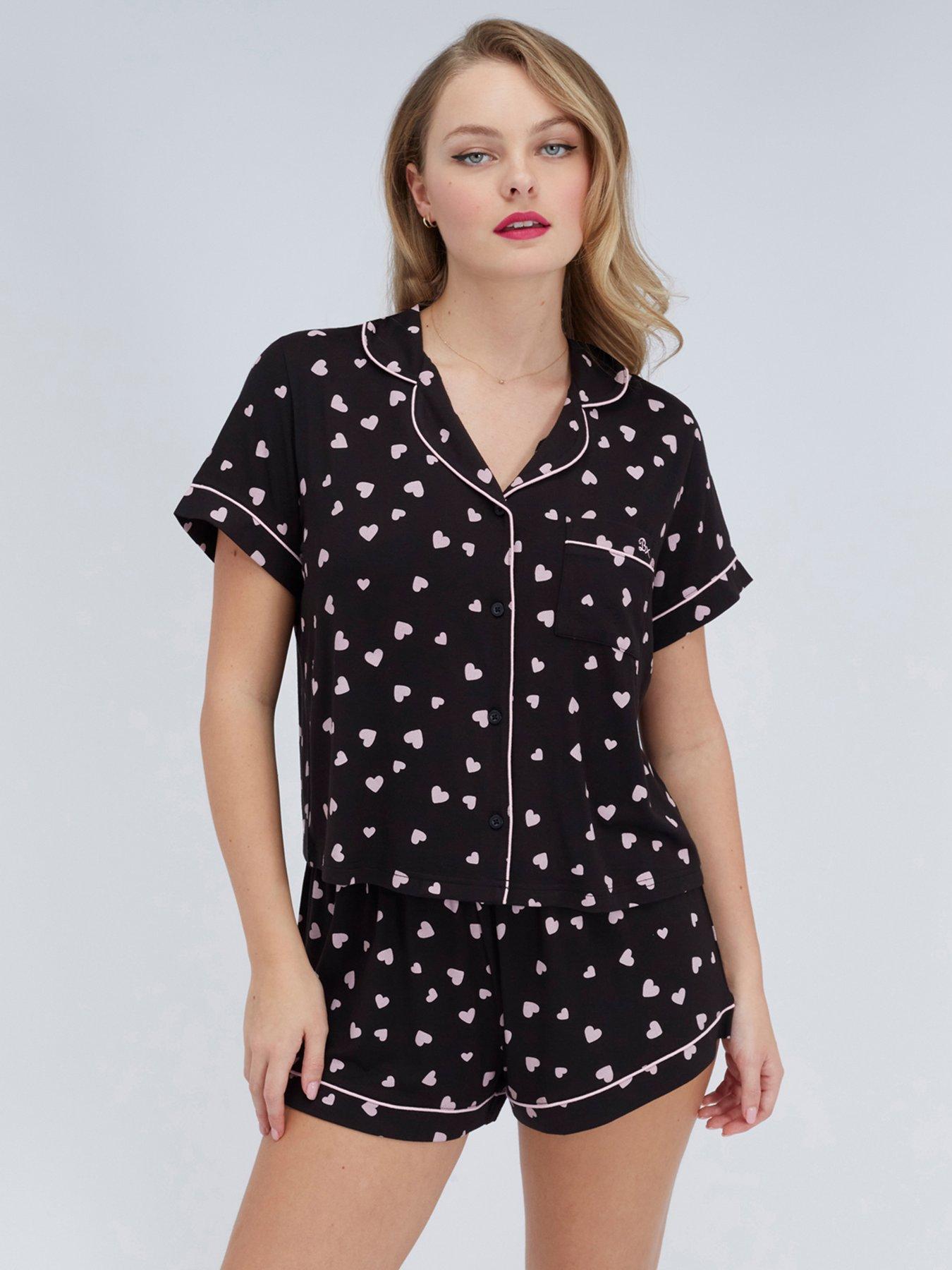 boux-avenue-boux-avenue-heart-modal-short-pj-set-black-mixfront