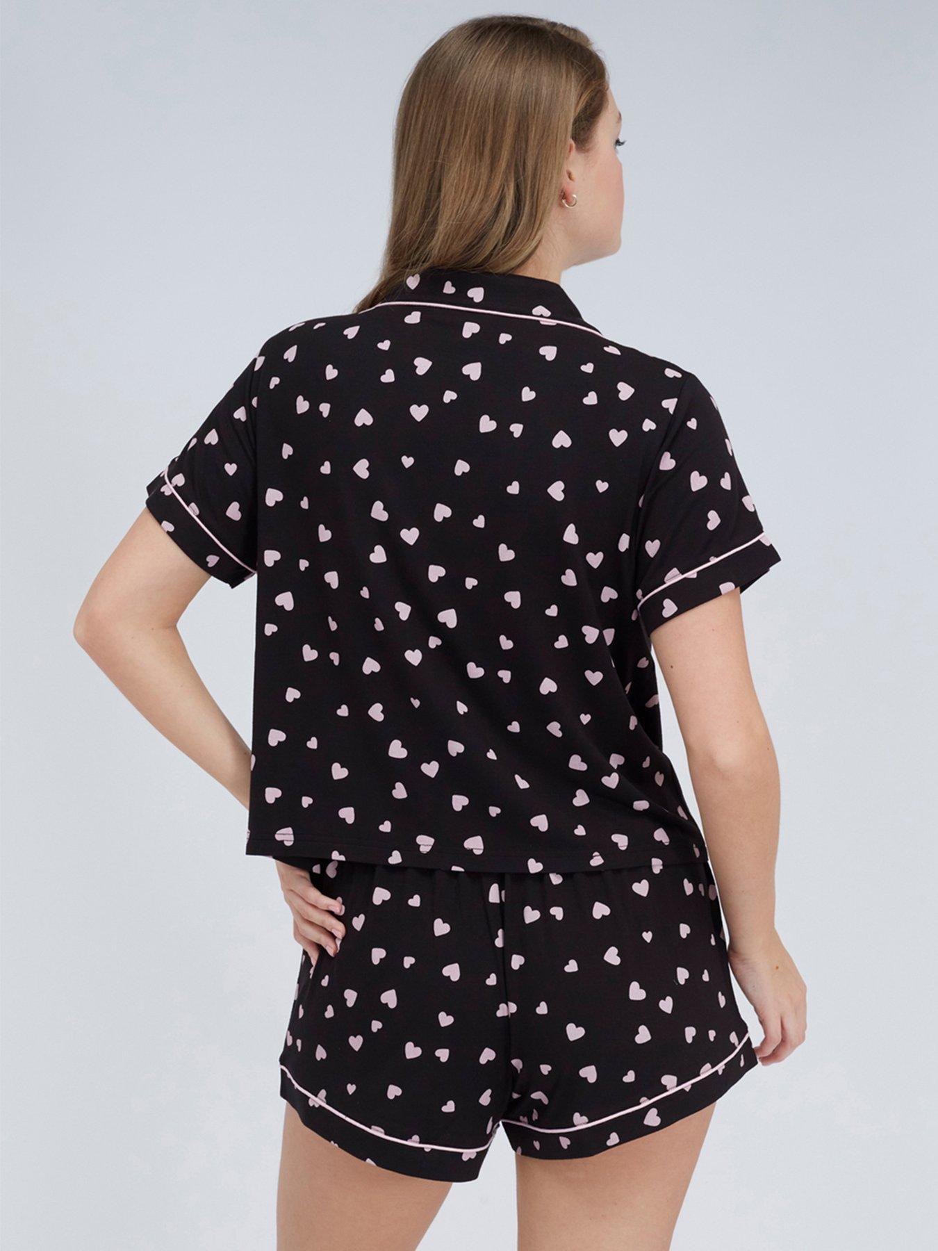 boux-avenue-boux-avenue-heart-modal-short-pj-set-black-mixstillFront