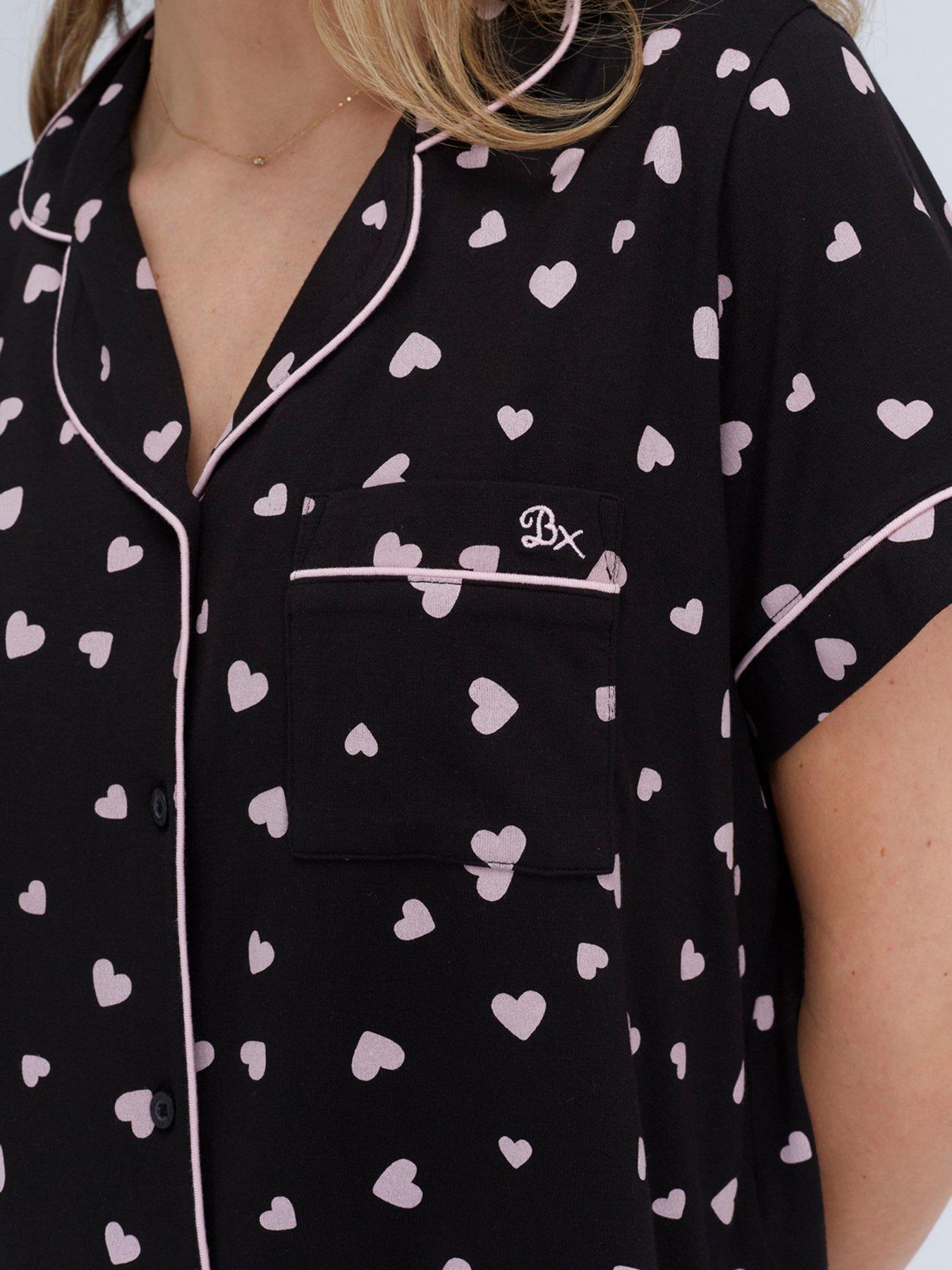 boux-avenue-boux-avenue-heart-modal-short-pj-set-black-mixoutfit